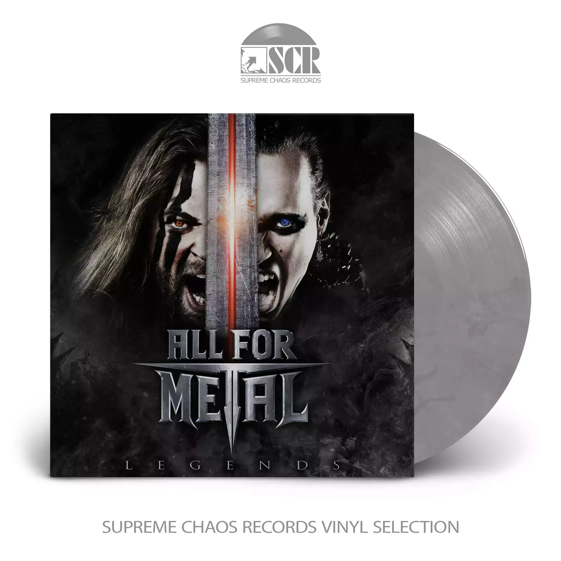 ALL FOR METAL - Legends · SILVER BLACK MARBLED LP
