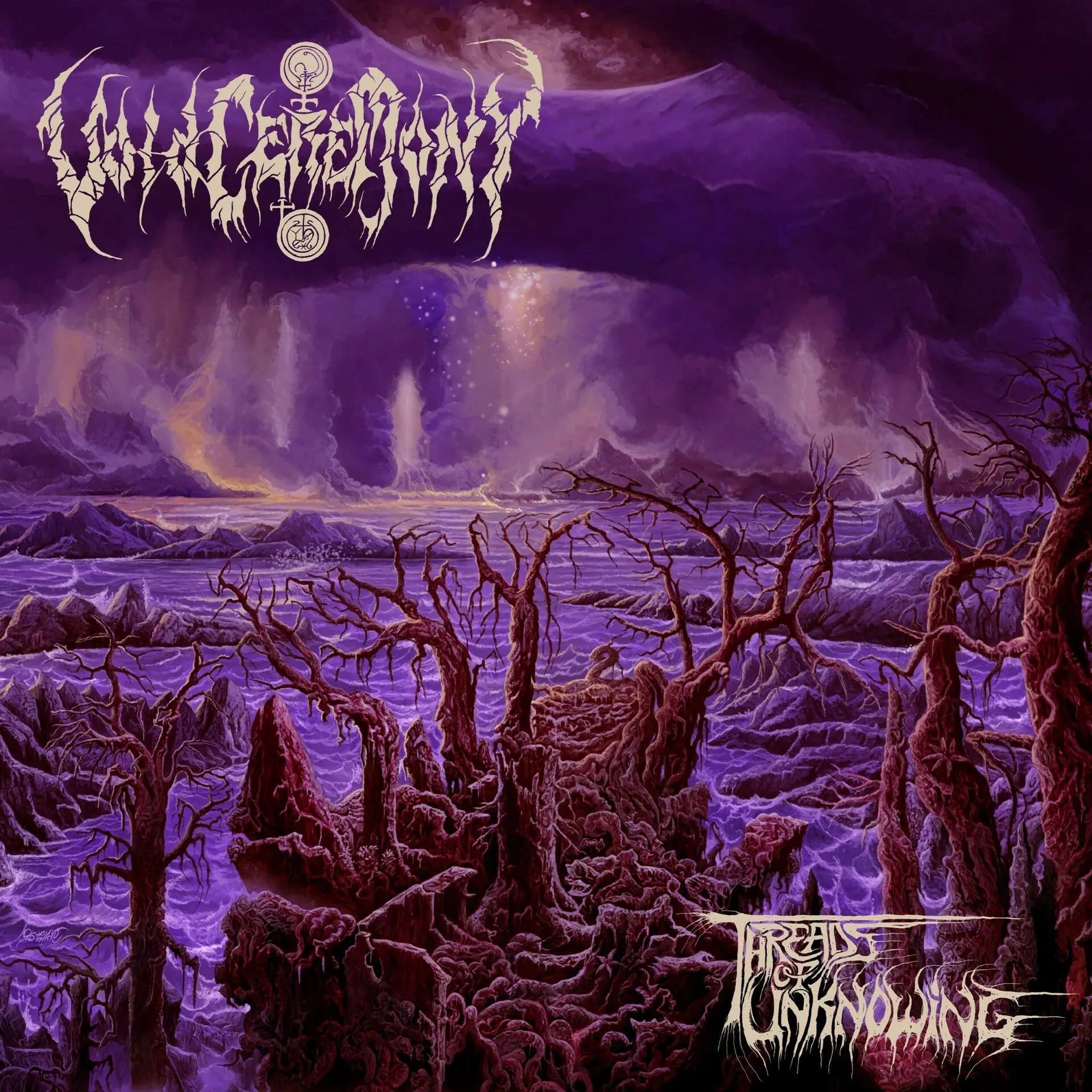 VOIDCEREMONY - Threads Of Unknowing · VIOLET/ BLACK SPLATTER LP (Death Metal Vinyl) · Bild 1