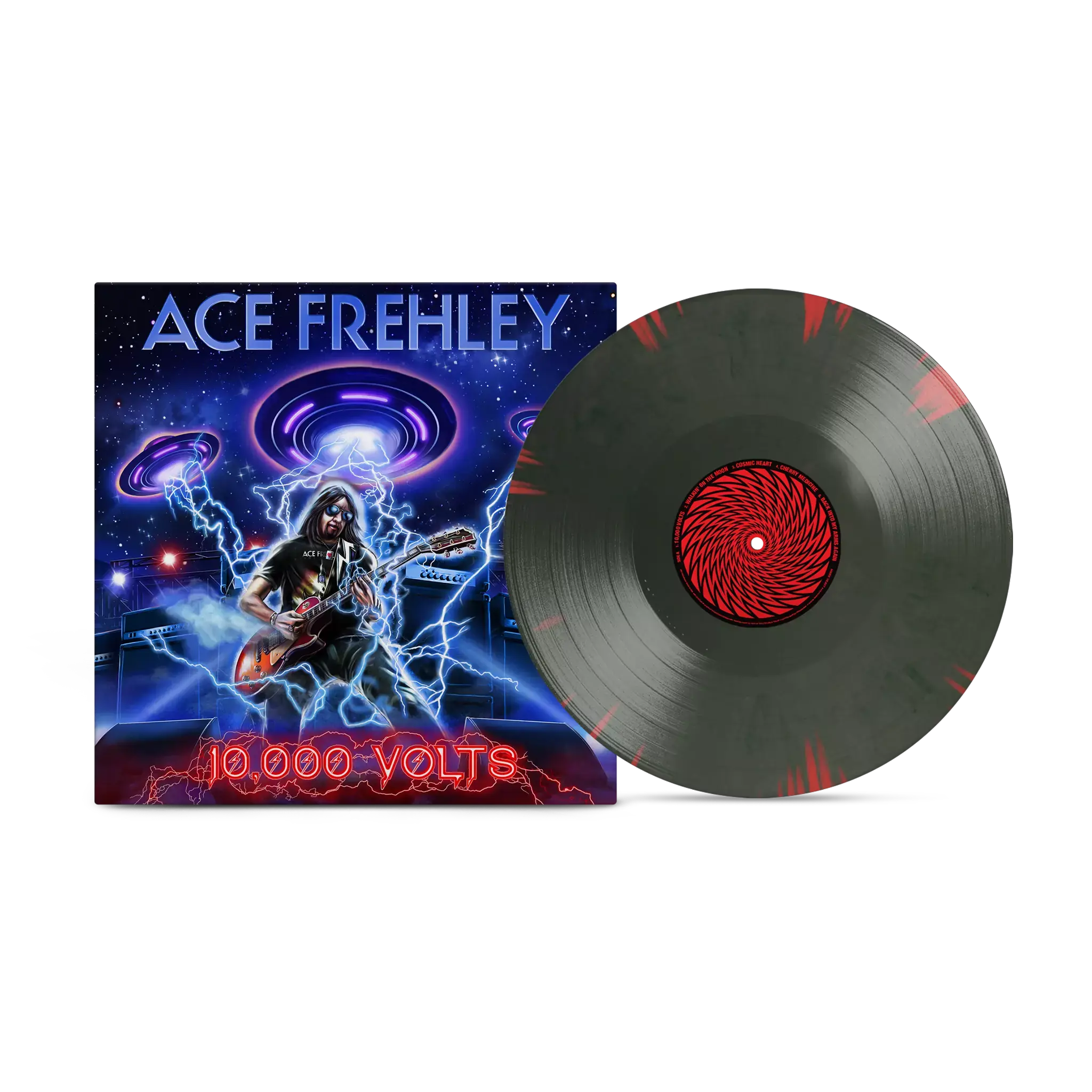 ACE FREHLEY · 10.000 Volts | EDGE ONLY SPLATTER - METAL GYM LOCKER RED SPLATTER LP (Heavy Metal Vinyl)