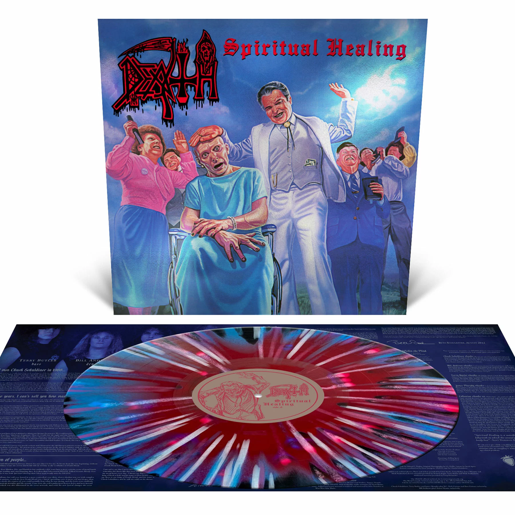 DEATH - Spiritual Healing (Re-Issue) · RED/CYAN/BLACK MERGE SPLATTER LP (Death Metal Vinyl)