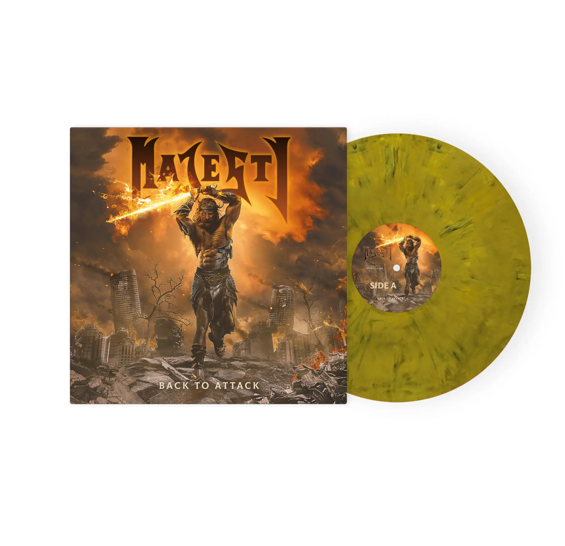 MAJESTY · Back To Attack | ORANGE/WHITE/RED/BLACK LP (Heavy Metal Vinyl)