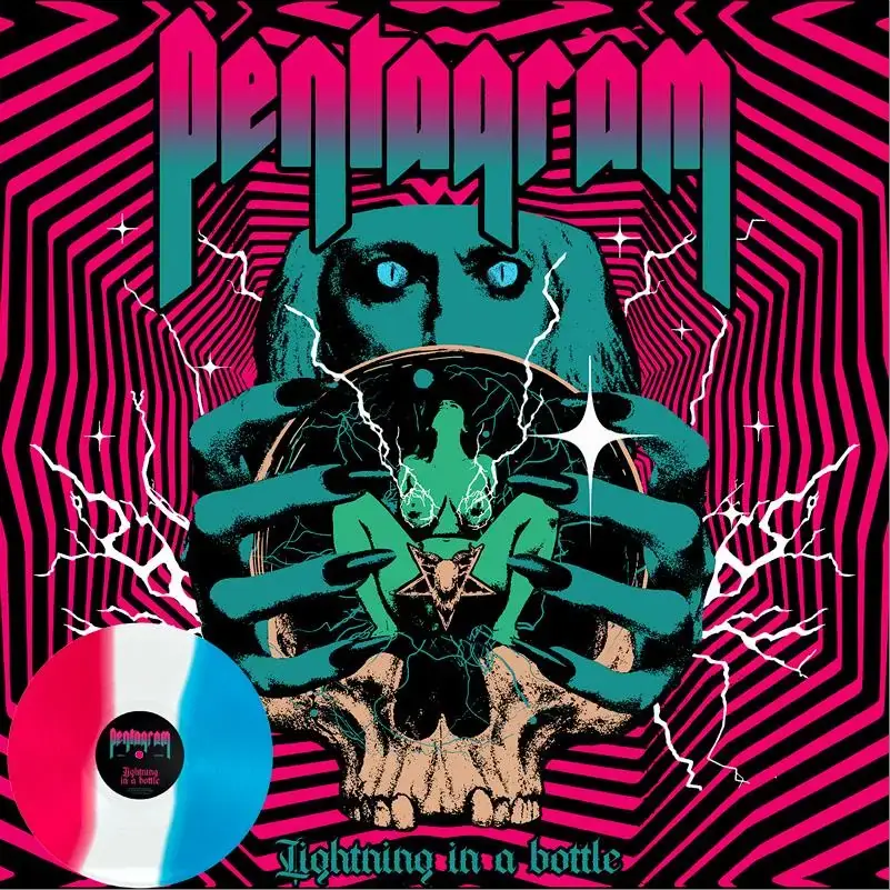 PENTAGRAM · Lightning In A Bottle | STRIPED MAGENTA/WHITE/BLUE LP PENTAGRAM · Lightning In A Bottle | STRIPED MAGENTA/WHITE/BLUE LP (Doom Metal Vinyl)