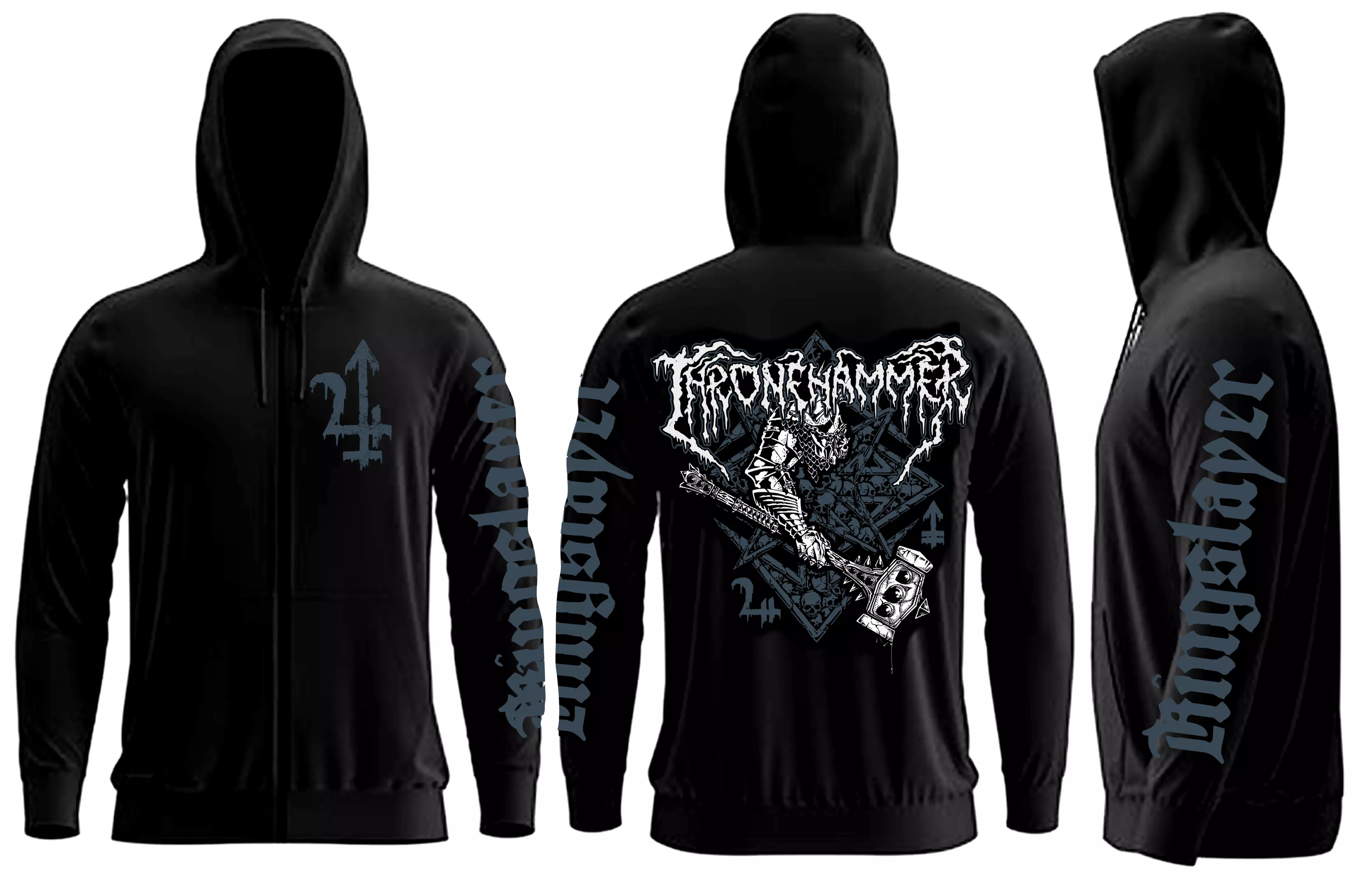 THRONEHAMMER · Hammer Sigil | ZIPPER THRONEHAMMER · Hammer Sigil | ZIPPER (Doom Metal/Epic Metal/Death Metal Clothes)