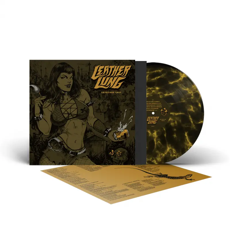 LEATHER LUNG · Graveside Grin | BLACK/YELLOW MARBLED LP (Stoner / Sludge Vinyl)