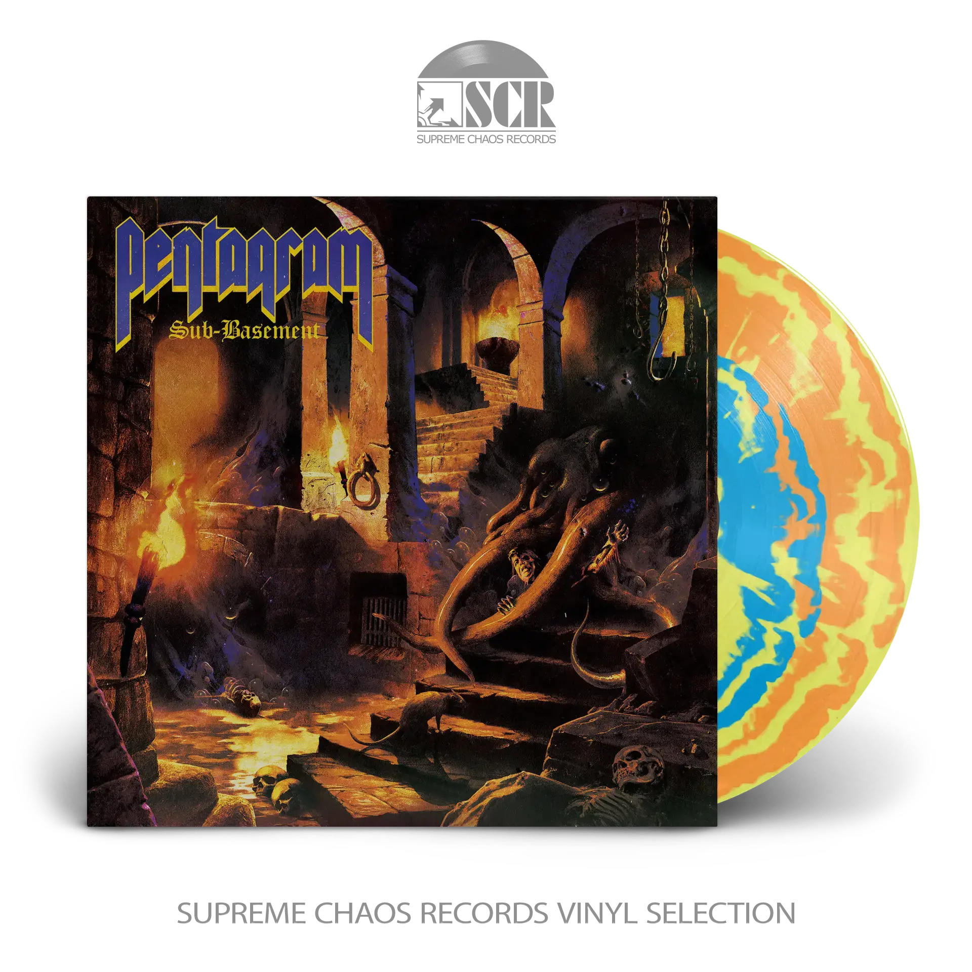 PENTAGRAM - Sub-Basement · YELLOW/ORANGE/BLUE MERGE LP (Doom Metal Vinyl)
