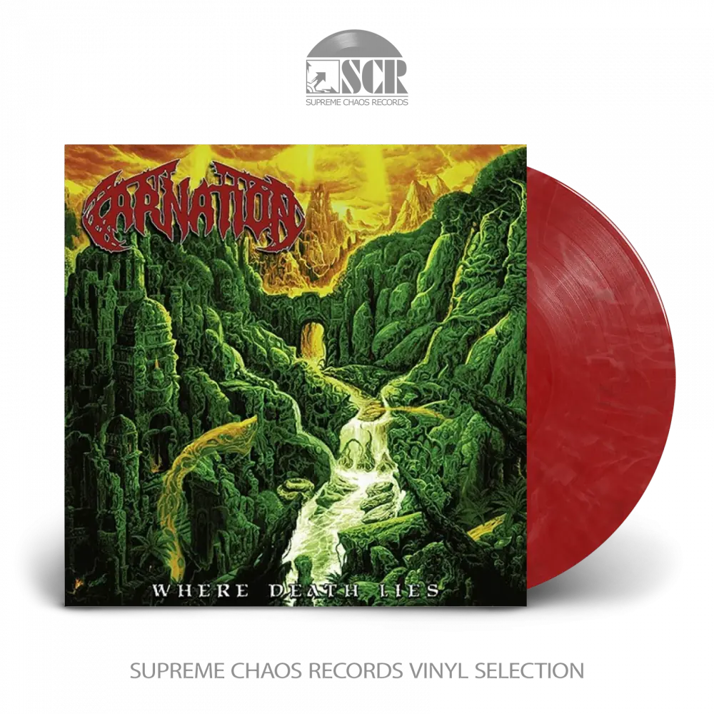 CARNATION · Where Death Lies | RED/WHITE/BLACK LP CARNATION · Where Death Lies | RED/WHITE/BLACK LP (Death Metal Vinyl)