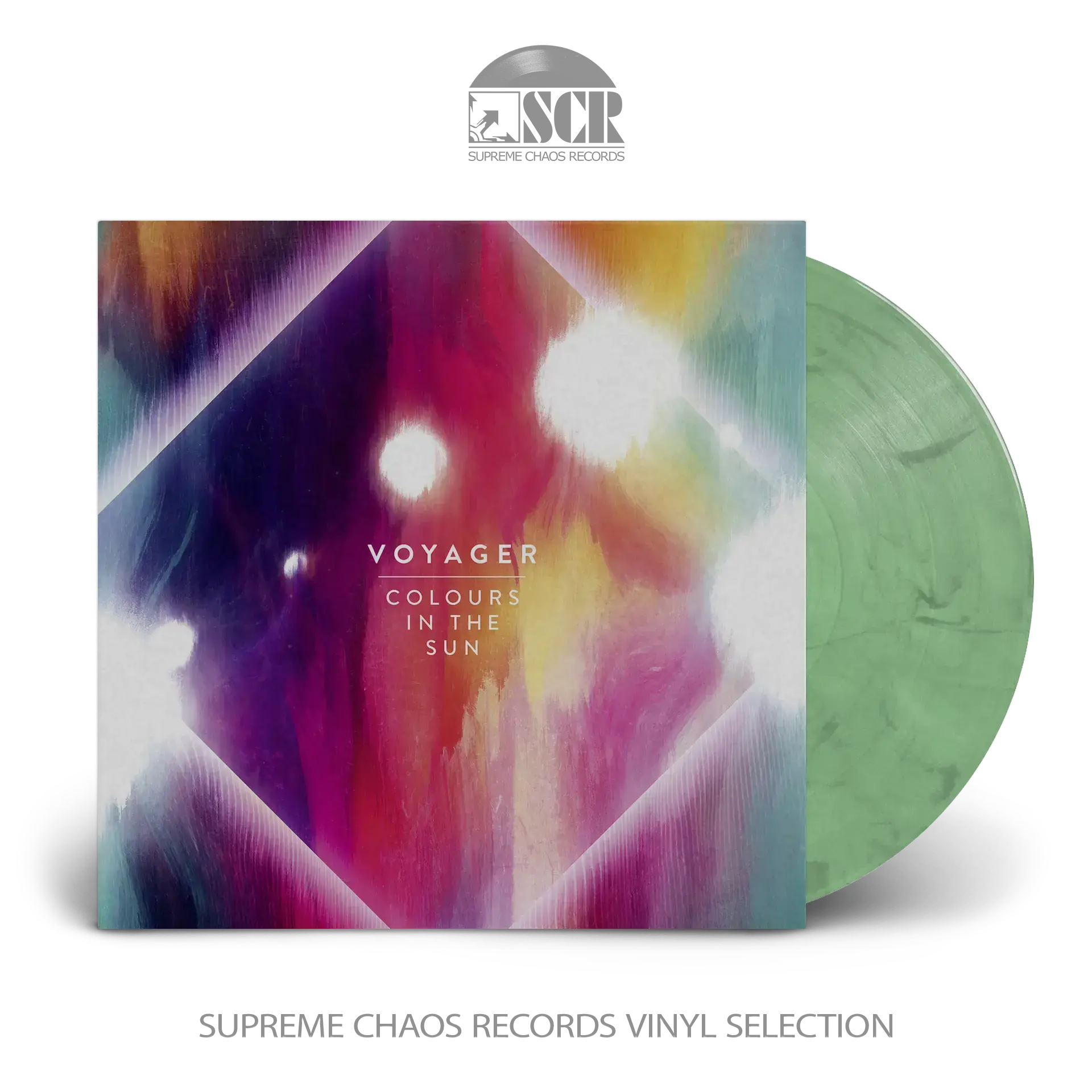 VOYAGER - Colours In The Sun · TRANSPARENT GREEN/WHITE MARBLED LP VOYAGER - Colours In The Sun · TRANSPARENT GREEN/WHITE MARBLED LP (Progressive Metal/Progressive Rock Vinyl)