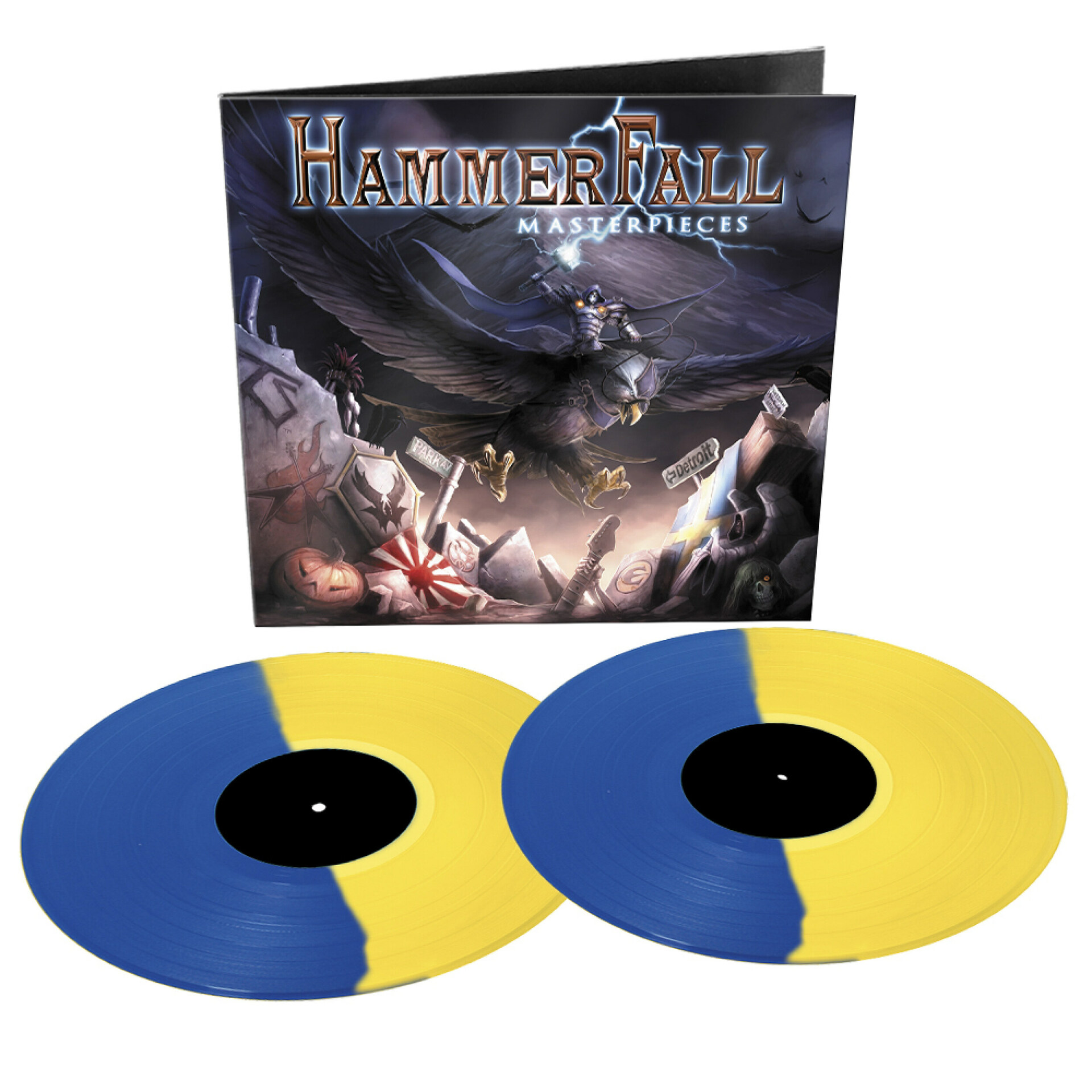 HAMMERFALL - Masterpieces · YELLOW/BLUE DLP (Power Metal Vinyl)
