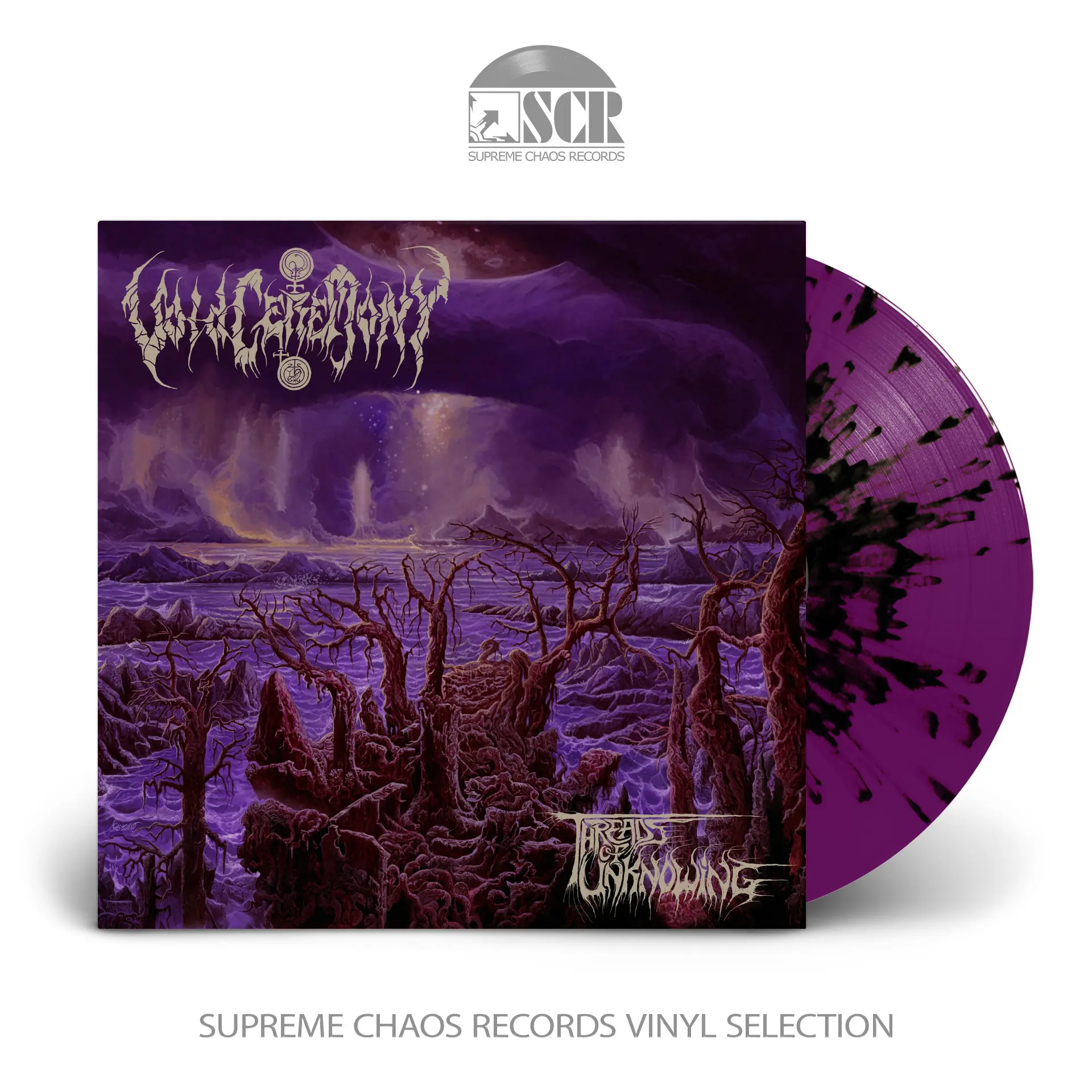 VOIDCEREMONY - Threads Of Unknowing · VIOLET/ BLACK SPLATTER LP VOIDCEREMONY - Threads Of Unknowing · VIOLET/ BLACK SPLATTER LP (Death Metal Vinyl)