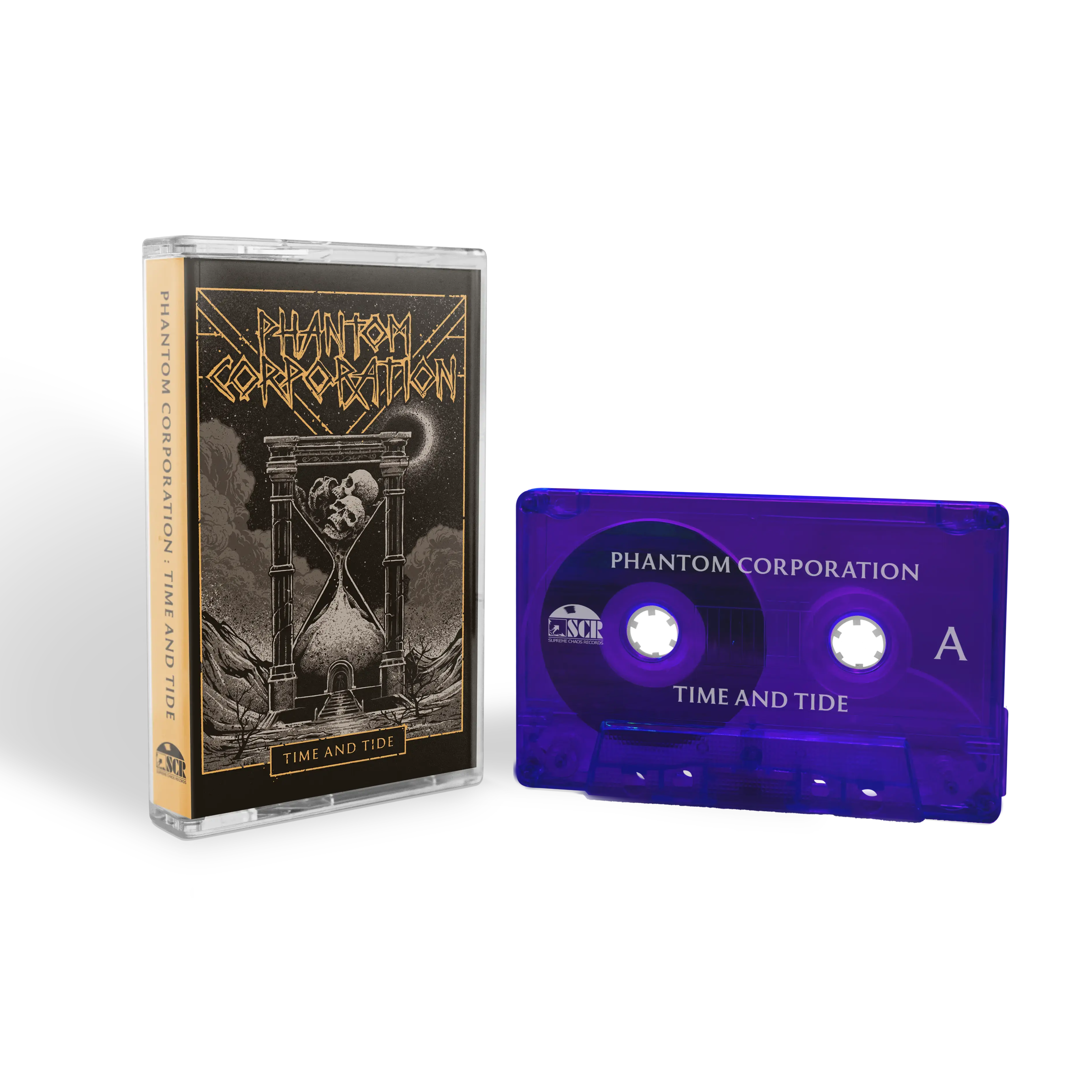 PHANTOM CORPORATION - Time And Tide · TRANSPARENT PURPLE TAPE PHANTOM CORPORATION - Time And Tide · TRANSPARENT PURPLE TAPE (Thrash Metal/D-Beat/Death Metal Vinyl)