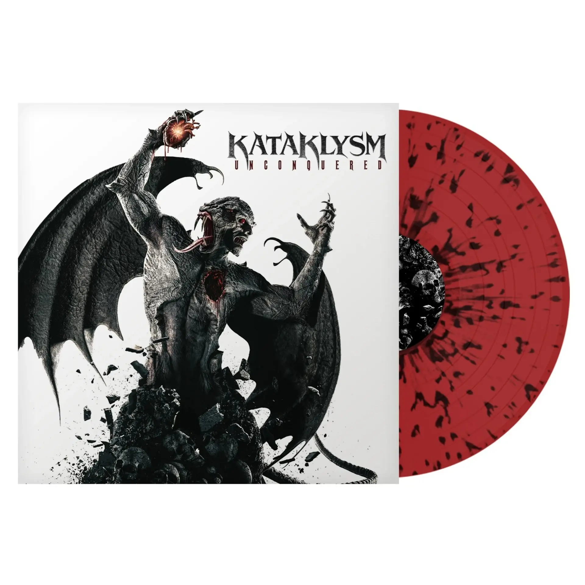 KATAKYSLM · Unconquered | RED/BLACK SPLATTER LP (Death Metal Vinyl)