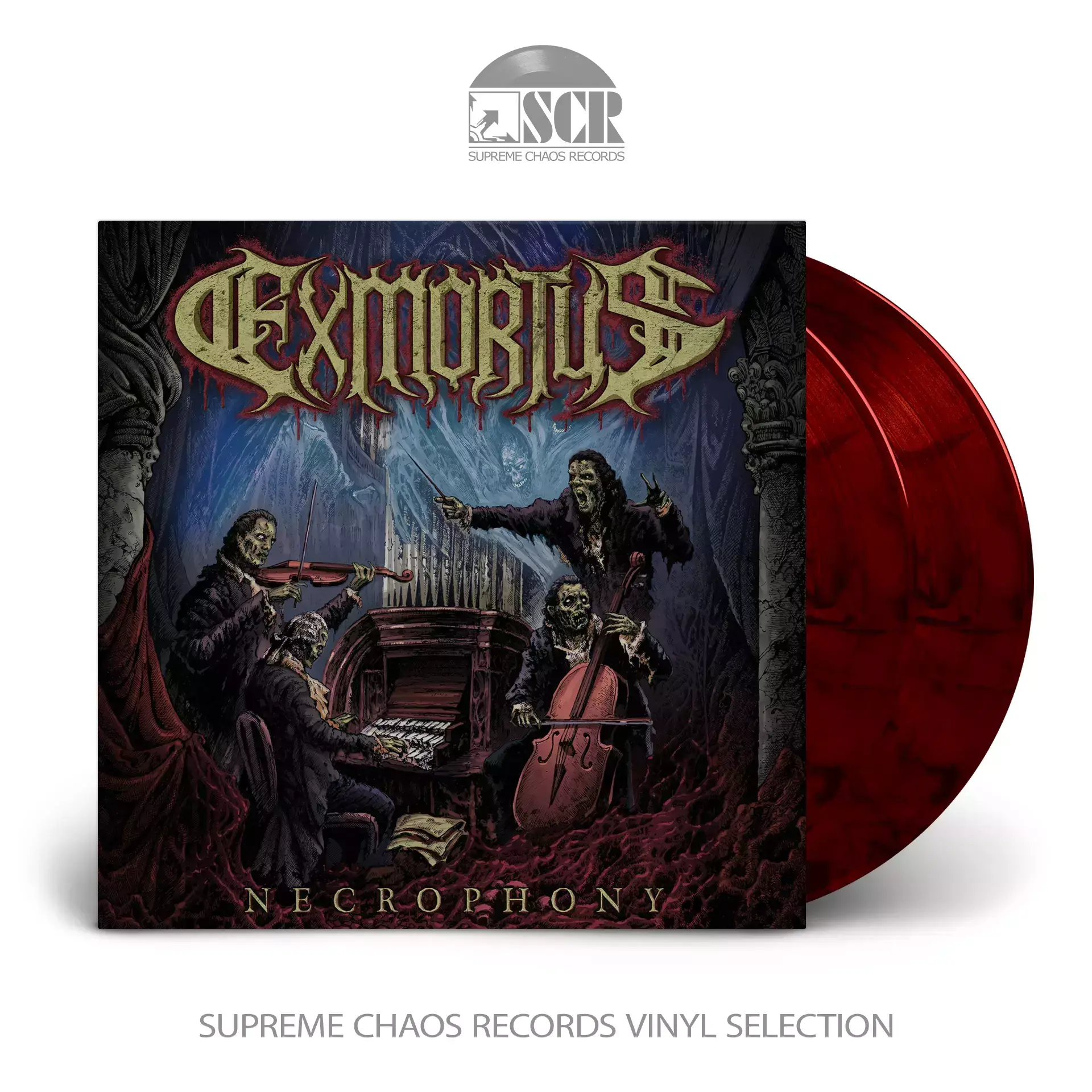 EXMORTUS · Necrophony | RED/BLACK MARBLED DLP (Thrash Metal Vinyl)
