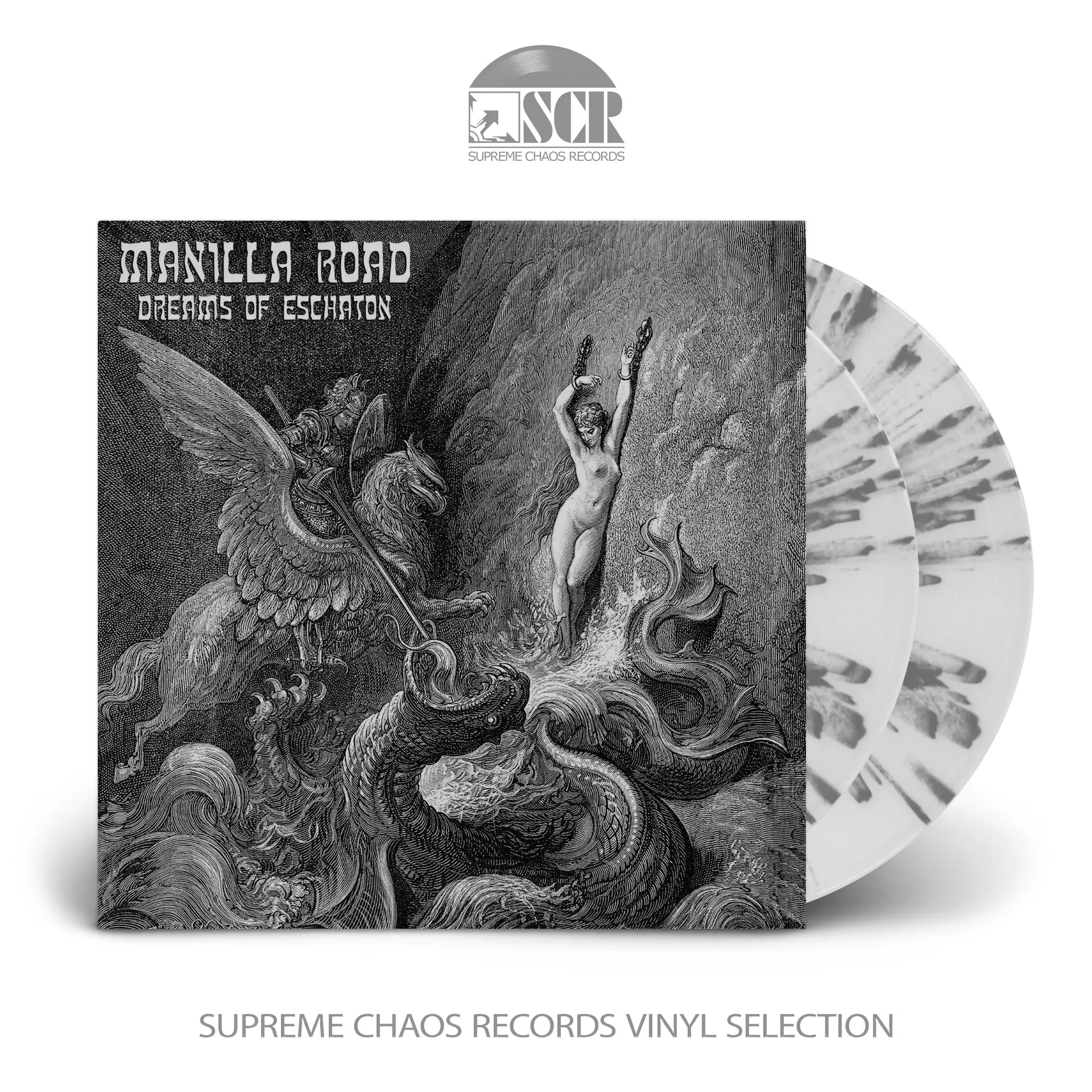 MANILLA ROAD - Dreams Of Eschaton · WHITE/GREY SPLATTER DLP MANILLA ROAD - Dreams Of Eschaton · WHITE/GREY SPLATTER DLP (Heavy Metal Vinyl)