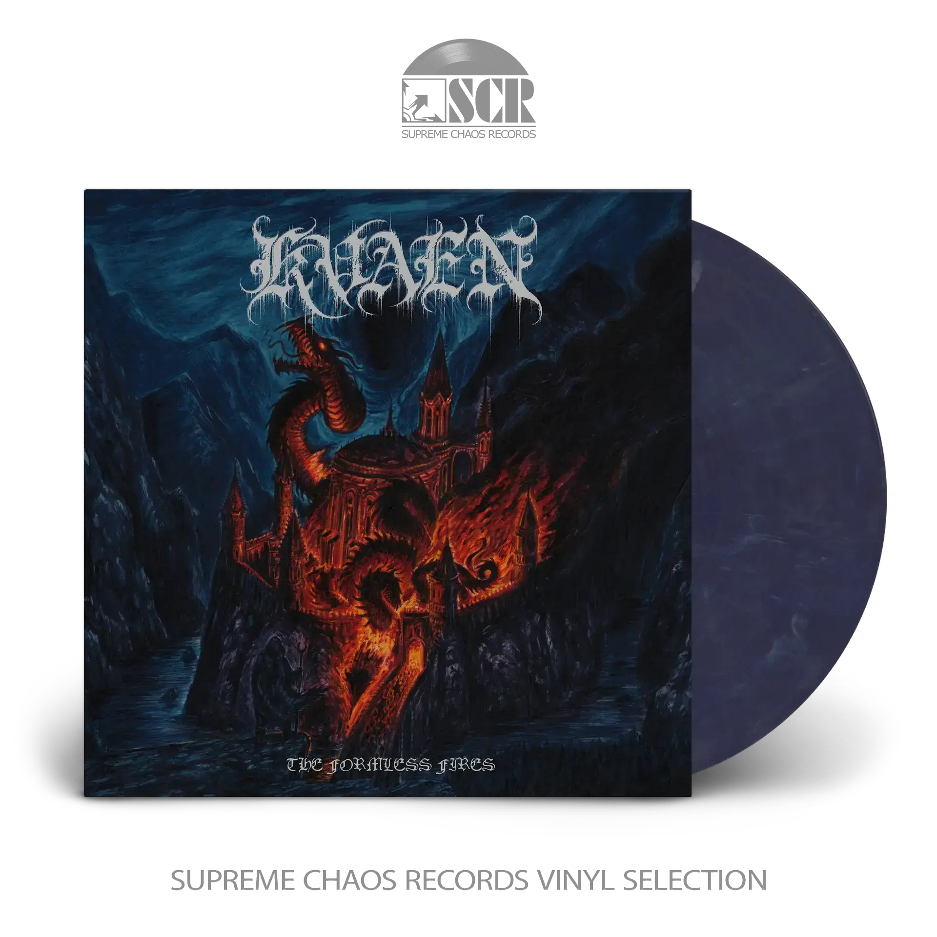 KVAEN - The Formless Fires · DARK VIOLET MARBLED LP (Black Metal Vinyl)
