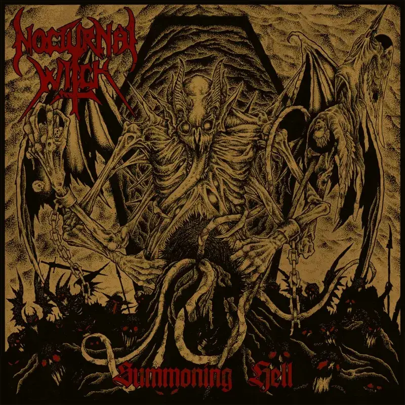 NOCTURNAL WITCH · Summoning Hell | GOLD LP+7" · Bild 1 NOCTURNAL WITCH · Summoning Hell | GOLD LP+7" (Black Metal/Thrash Metal Vinyl) · Bild 1