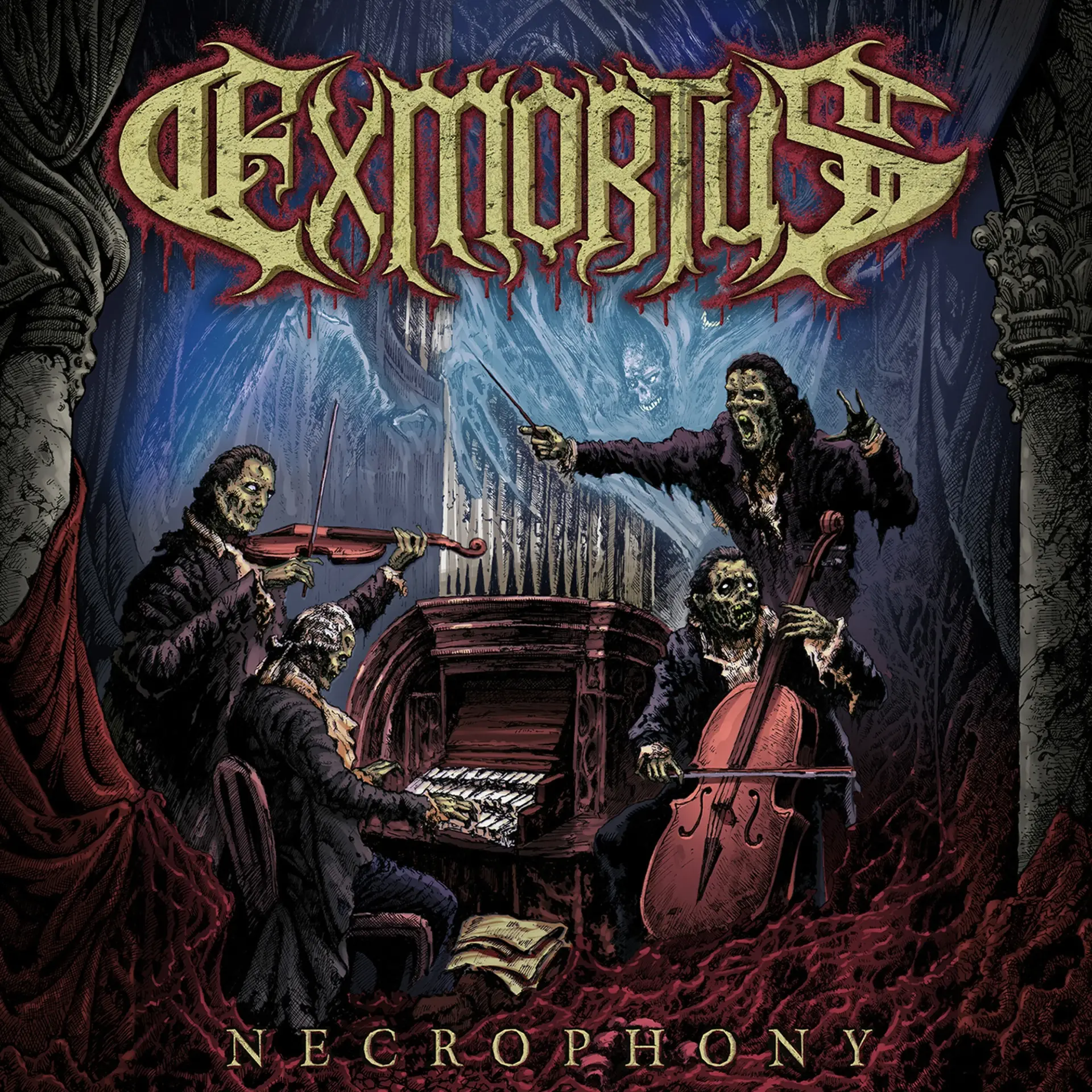 EXMORTUS · Necrophony | RED/BLACK MARBLED DLP · Bild 1 EXMORTUS · Necrophony | RED/BLACK MARBLED DLP (Thrash Metal Vinyl) · Bild 1