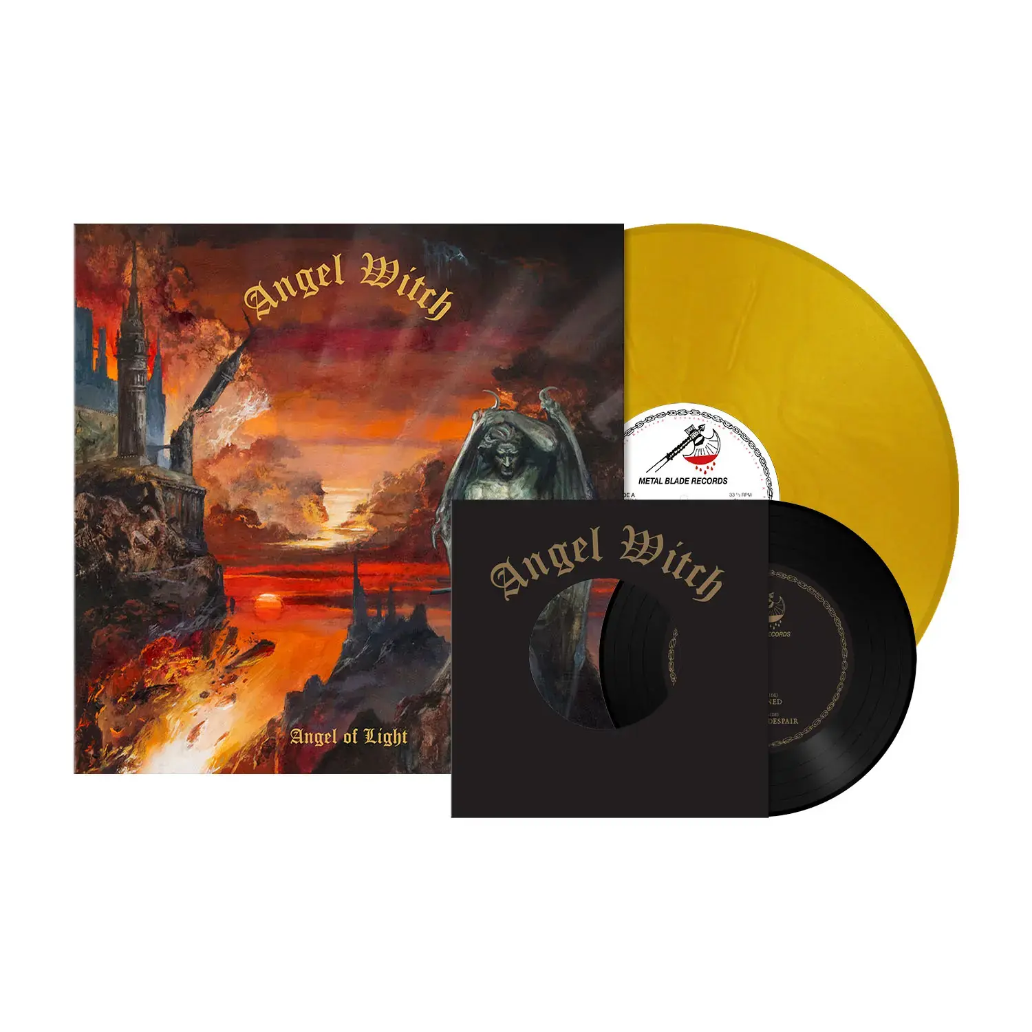 ANGEL WITCH - Angel Of Light (Tour Edition) · GOLD METALLIC LP+7" ANGEL WITCH - Angel Of Light (Tour Edition) · GOLD METALLIC LP+7" (Heavy Metal Vinyl)