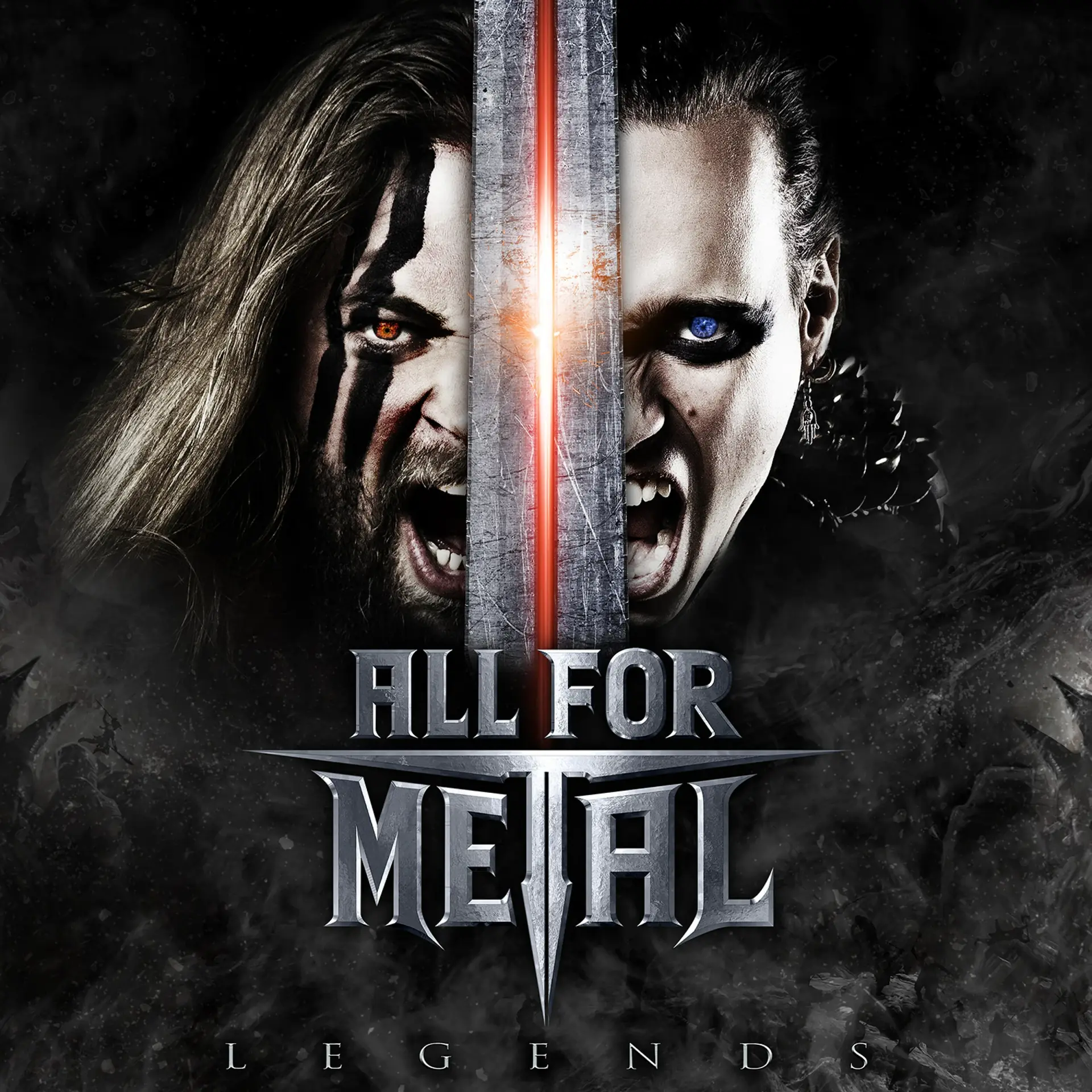 ALL FOR METAL - Legends · SILVER BLACK MARBLED LP 1