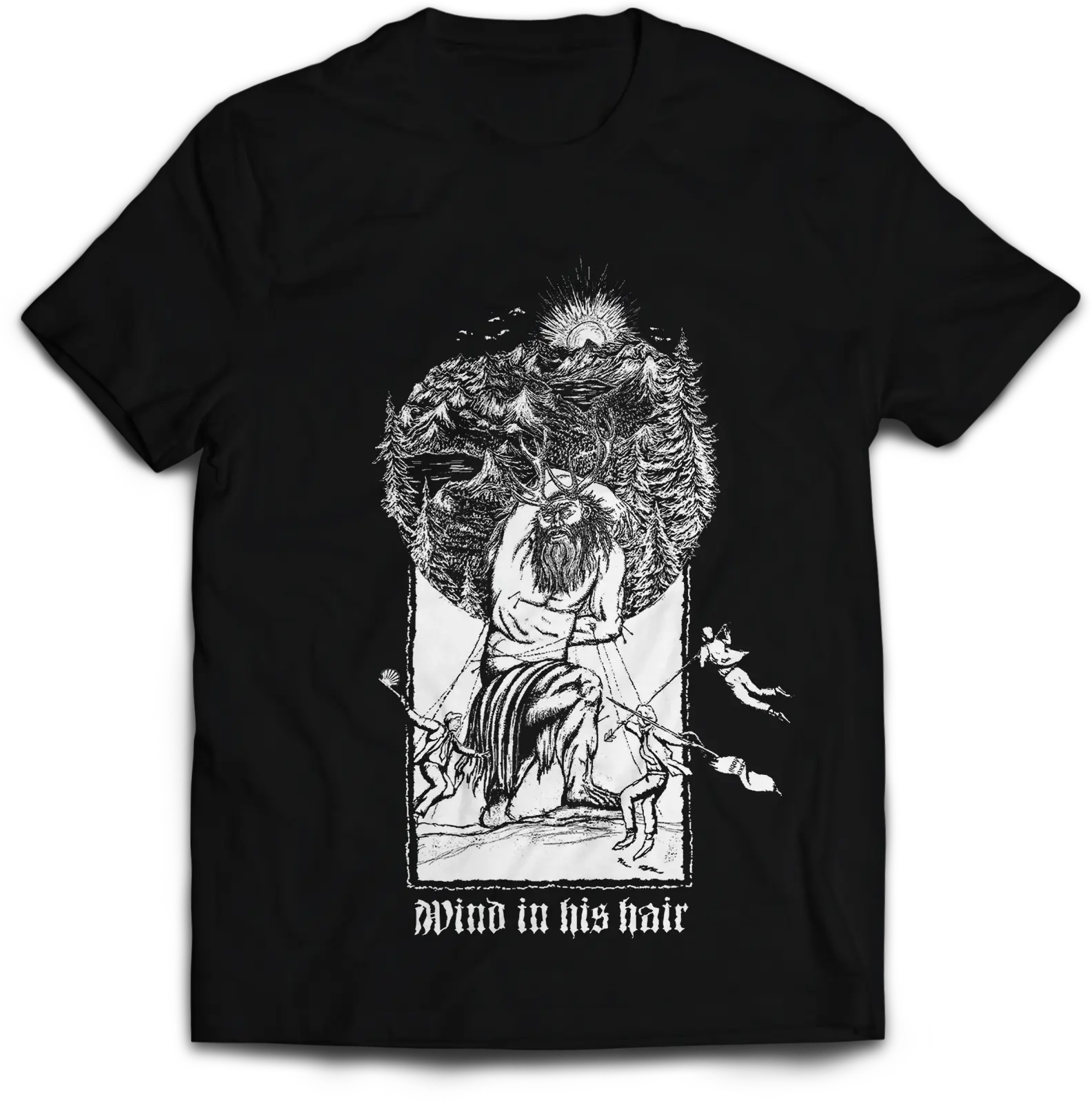 WIND IN HIS HAIR · Forest Man | T-SHIRT WIND IN HIS HAIR · Forest Man | T-SHIRT (Black Metal Clothes)
