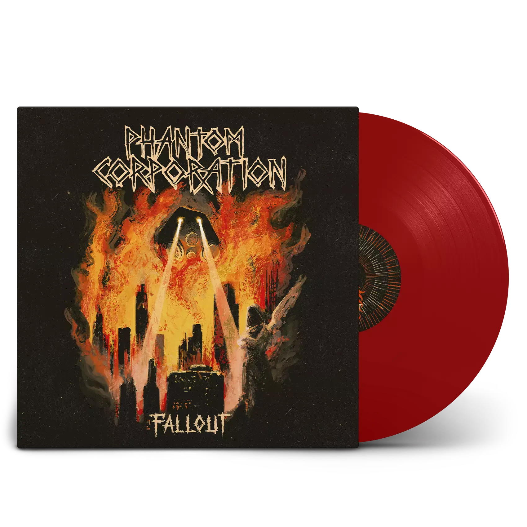 PHANTOM CORPORATION - Fallout · TRANSPARENT RED LP (Death Metal Vinyl)