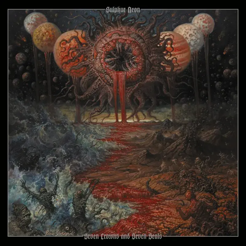 SULPHUR AEON · Seven Crowns And Seven Seals | RED/BLACK CORONA EFFECT LP (Death Metal Vinyl) · Bild 1