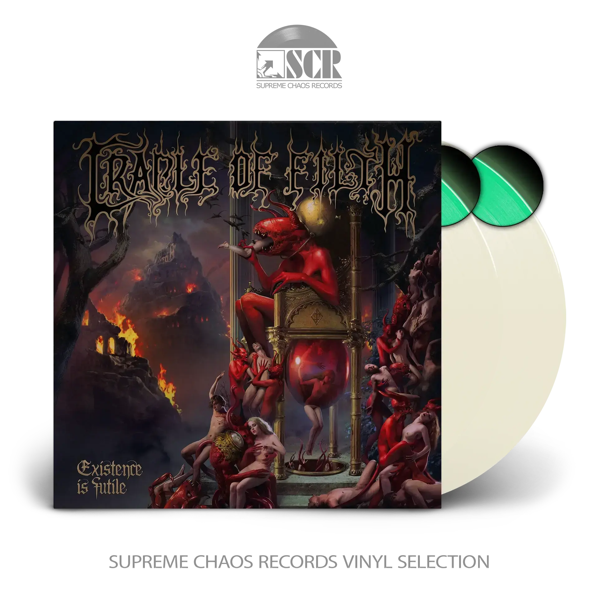 CRADLE OF FILTH · Existence Is Futile | GLOW IN THE DARK 2LP CRADLE OF FILTH · Existence Is Futile | GLOW IN THE DARK 2LP (Black Metal Vinyl)