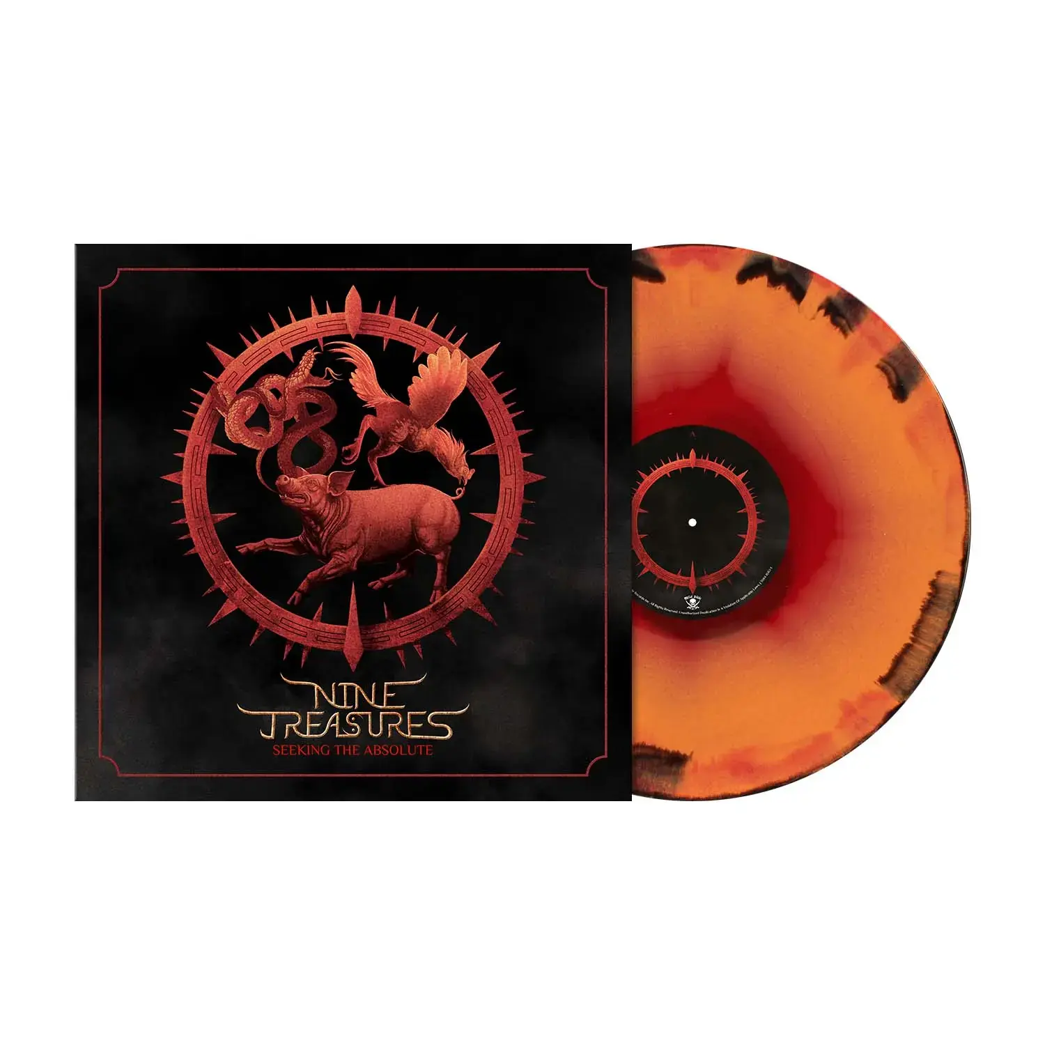 NINE TREASURES - Seeking The Absolute · ORANGE RED BLACK MELT LP NINE TREASURES - Seeking The Absolute · ORANGE RED BLACK MELT LP (Heavy Metal Vinyl)