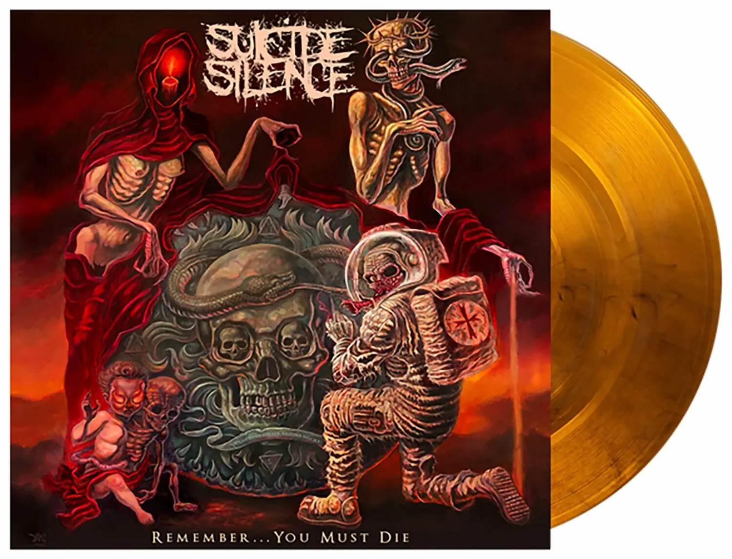 SUICIDE SILENCE - Remember...You Must Die · TRANSPARENT ORANGE/BLACK MARBLED LP (Deathcore Vinyl)