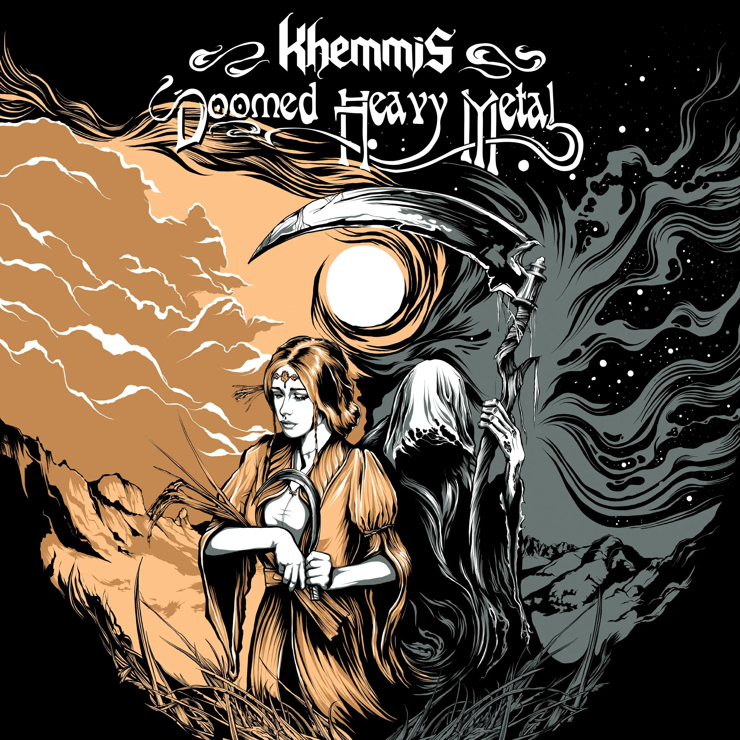 KHEMMIS · Doomed Heavy Metal | CLEAR/BLACK SPLATTER LP (Doom Metal Vinyl) · Bild 1
