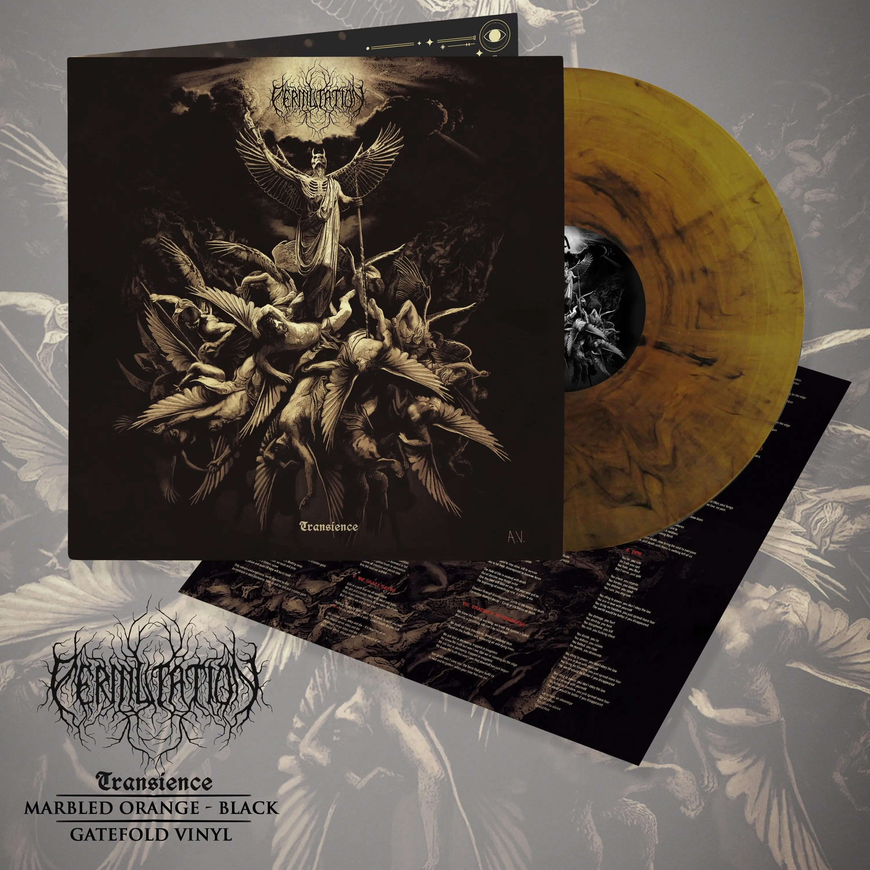 PERMUTATION · Transience | CLEAR/RED LP (Death/Black Metal Vinyl)