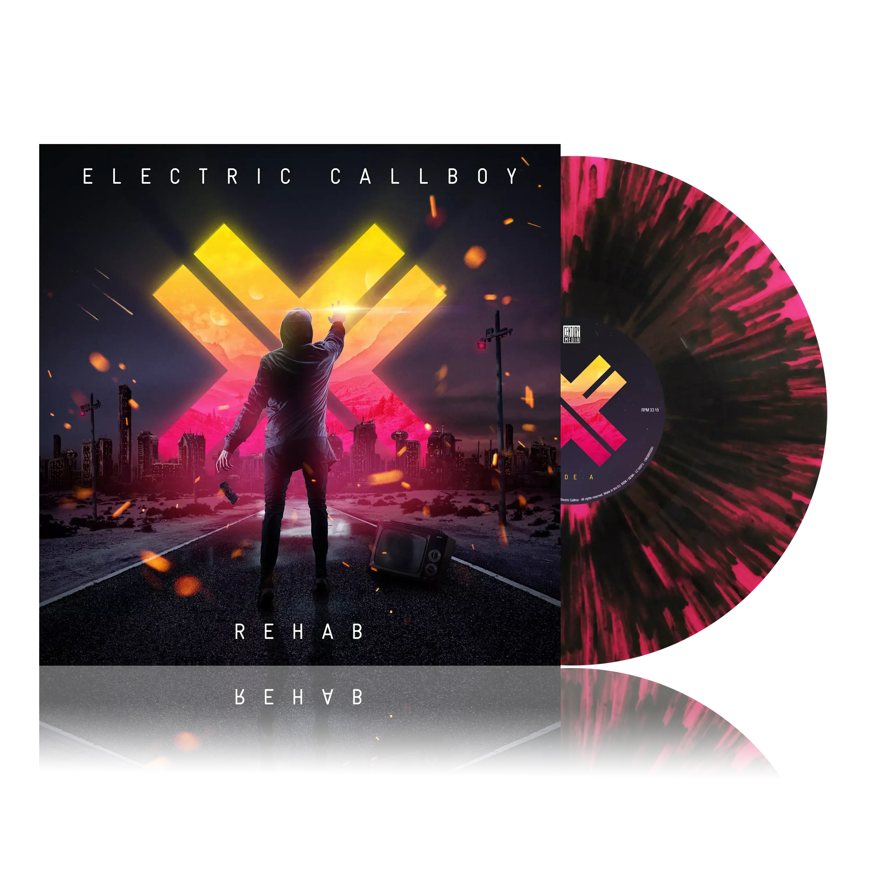 ELECTRIC CALLBOY · Rehab (Re-issue 2023) | TRANSPARENT NEON PINK/BLACK SPLATTER LP ELECTRIC CALLBOY · Rehab (Re-issue 2023) | TRANSPARENT NEON PINK/BLACK SPLATTER LP (Metalcore Vinyl)
