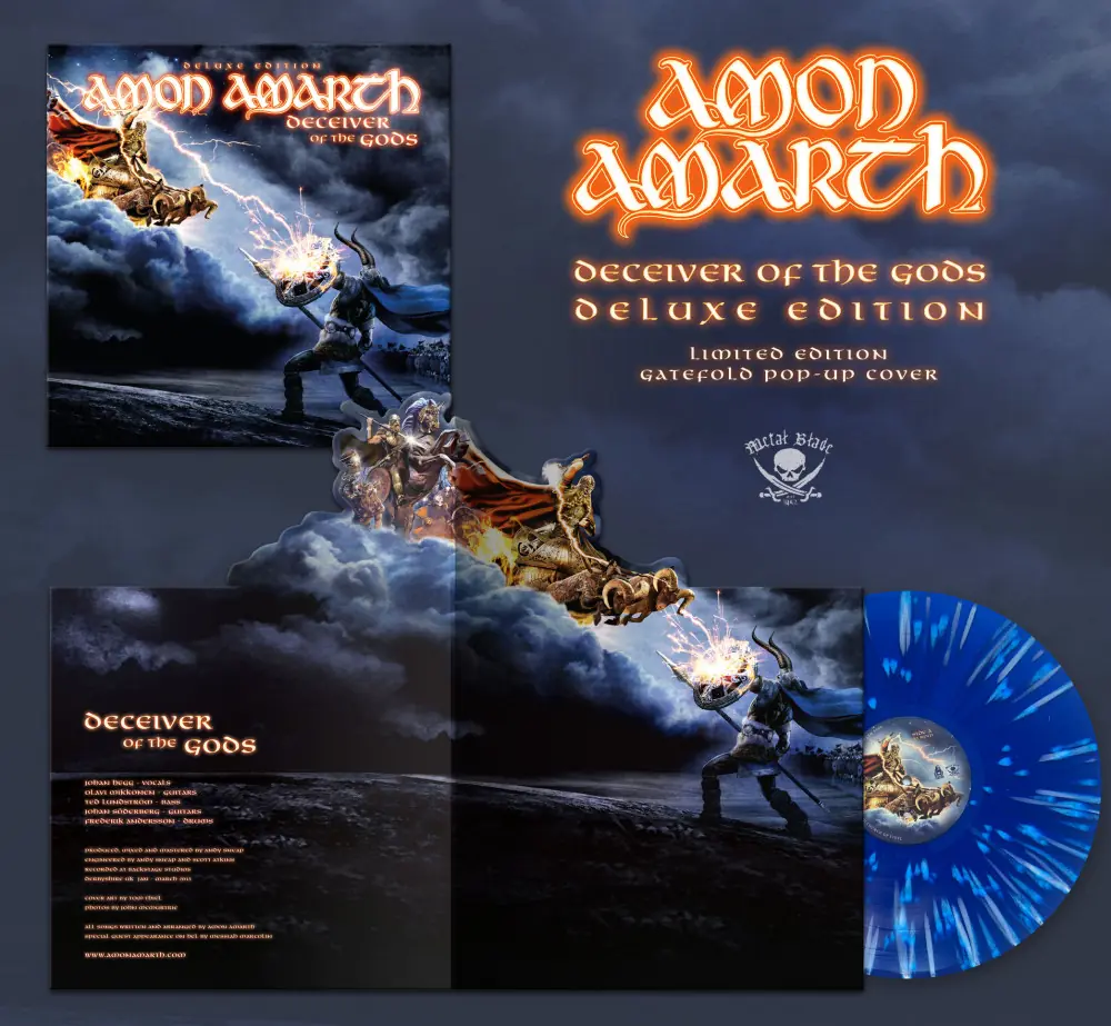 AMON AMARTH - Deceiver Of The Gods · BLUE/WHITE POPUP VINYL LP AMON AMARTH - Deceiver Of The Gods · BLUE/WHITE POPUP VINYL LP (Melodic Death Metal Vinyl)