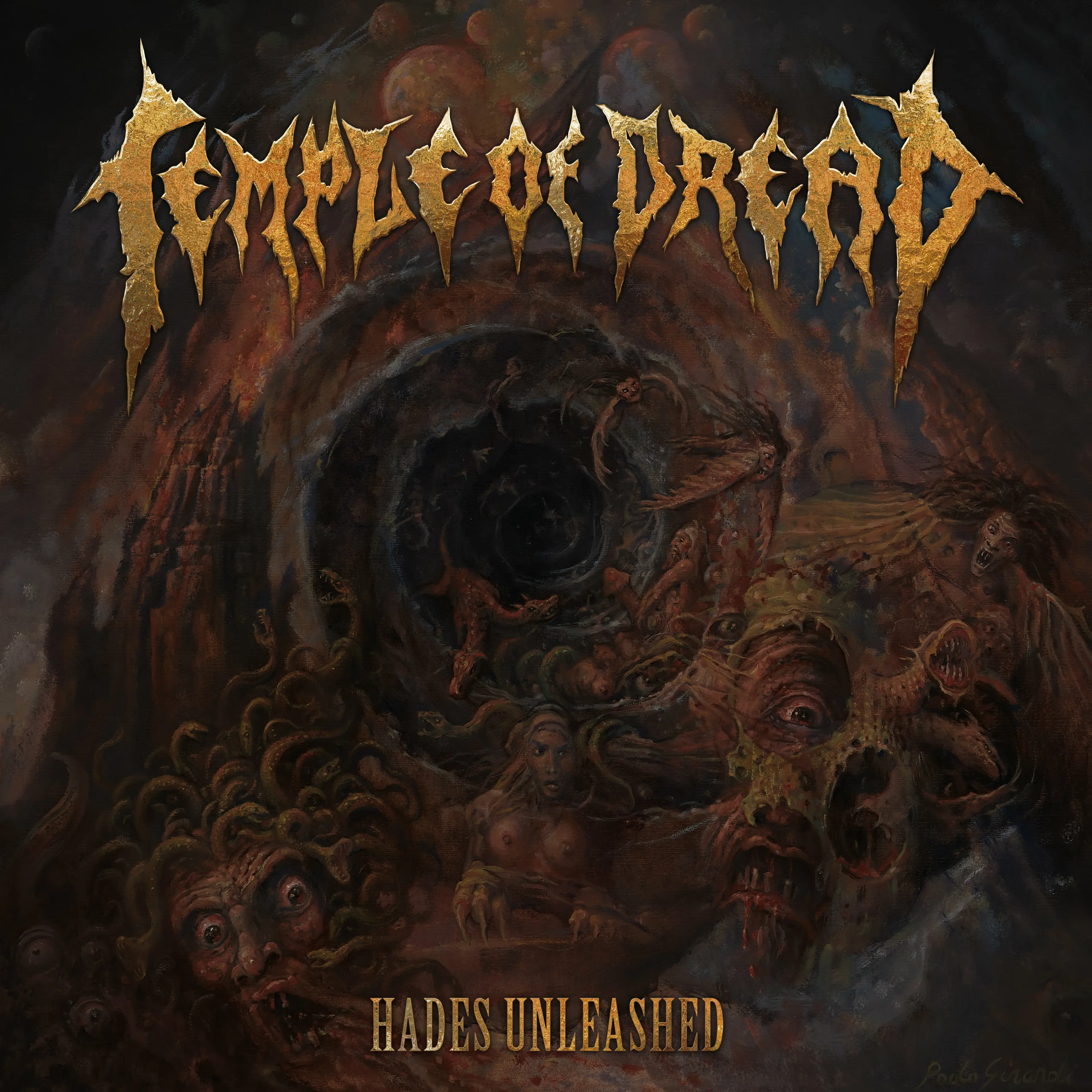 TEMPLE OF DREAD - Hades Unleashed · ORANGE/BLACK LP (Death Metal Vinyl) · Bild 1