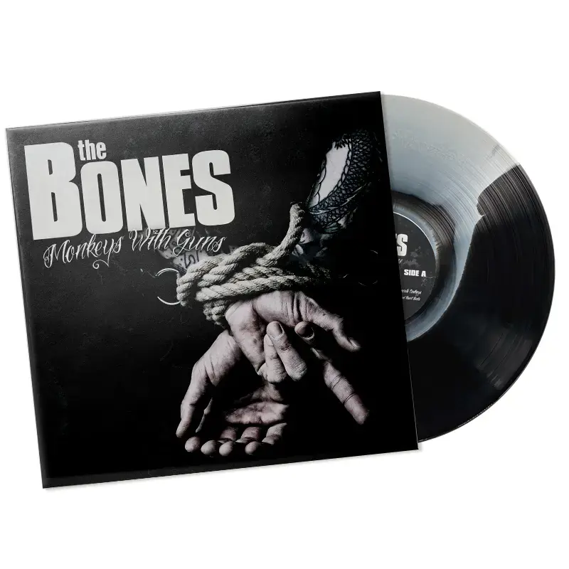 THE BONES - Monkeys With Guns · BLACK/WHITE LP (Punk Rock Vinyl)
