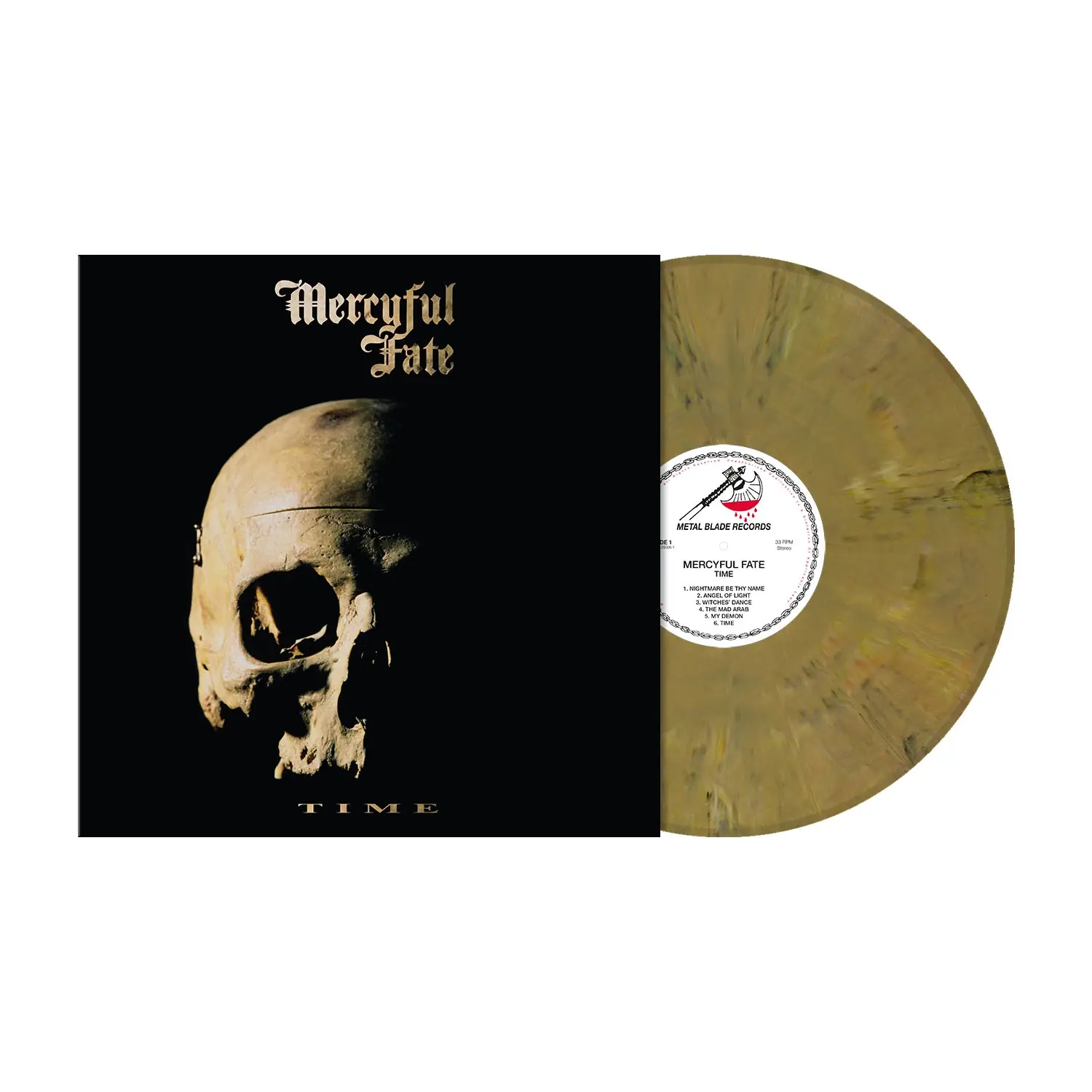 MERCYFUL FATE - Time (Re-Issue) · BEIGE BROWN MARBLED LP MERCYFUL FATE - Time (Re-Issue) · BEIGE BROWN MARBLED LP (Heavy Metal Vinyl)