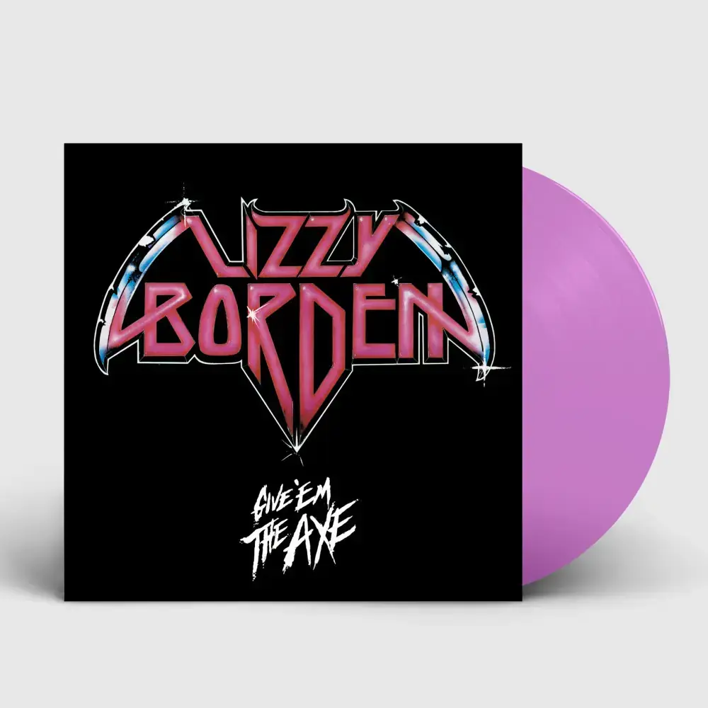 LIZZY BORDEN · Give 'Em The Axe | PINK/WHITE MARBLED LP LIZZY BORDEN · Give 'Em The Axe | PINK/WHITE MARBLED LP (Heavy Metal Vinyl)