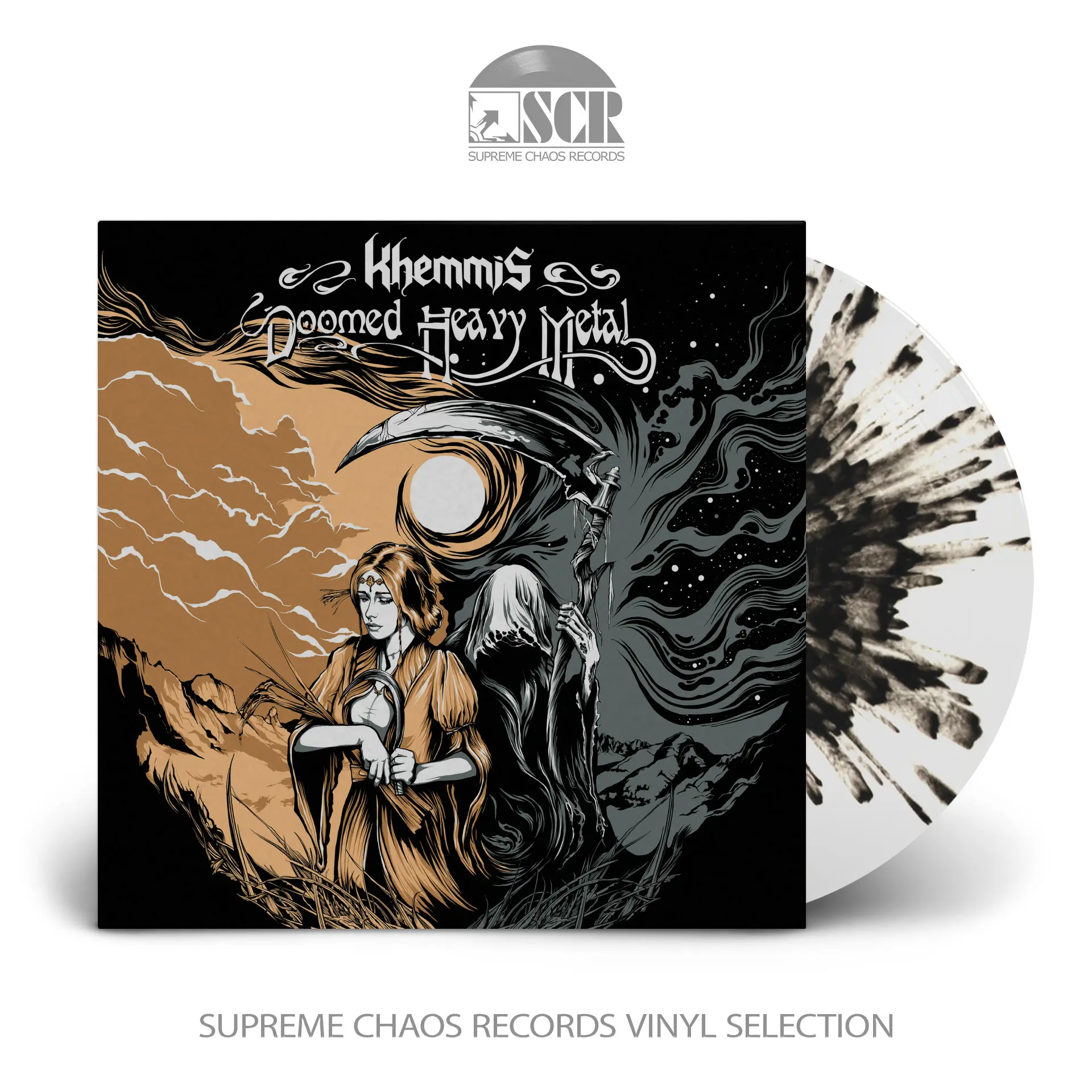 KHEMMIS - Doomed Heavy Metal · CLEAR/BLACK SPLATTER LP (Doom Metal Vinyl)