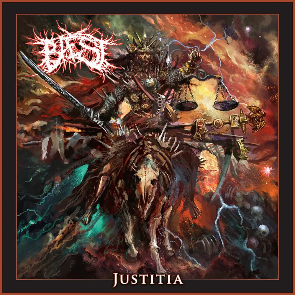 BAEST - Justitia · ORANGE/BLACK LP · Bild 1 BAEST - Justitia · ORANGE/BLACK LP (Death Metal Vinyl) · Bild 1