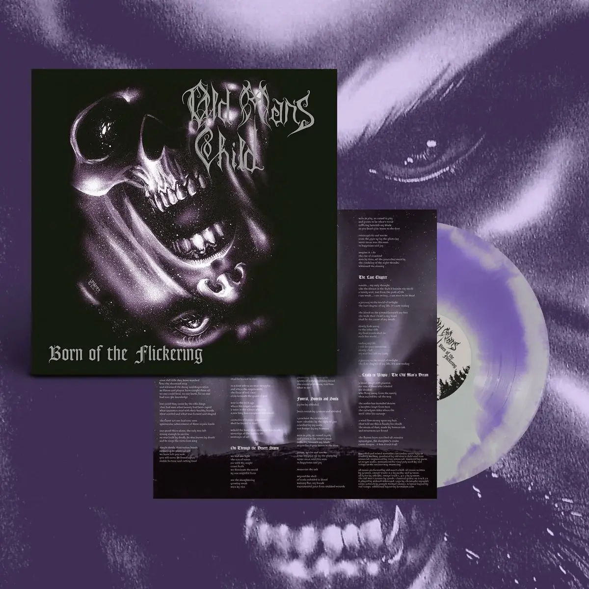 OLD MAN'S CHILD - Born Of The Flickering · CLEAR PURPLE/SILVER LP OLD MAN'S CHILD - Born Of The Flickering · CLEAR PURPLE/SILVER LP (Symphonic Black Metal Vinyl)