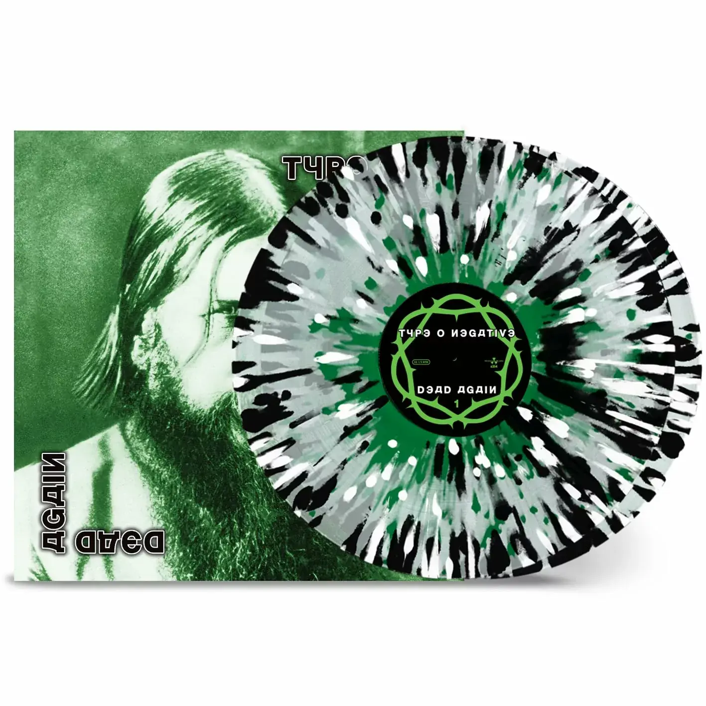TYPE O NEGATIVE - Dead Again · GREEN/WHITE/BLACK SPLATTER DLP (Gothic Metal Vinyl)