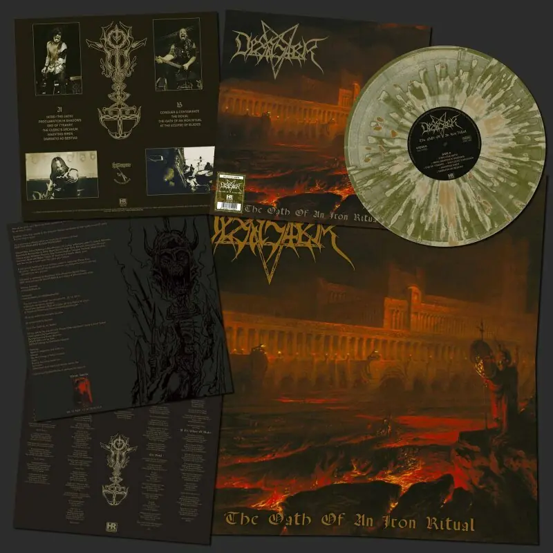 DESASTER · The Oath Of An Iron Ritual | SWAMP GREEN/GOLD SPLATTER LP DESASTER · The Oath Of An Iron Ritual | SWAMP GREEN/GOLD SPLATTER LP (Thrash Metal Vinyl)