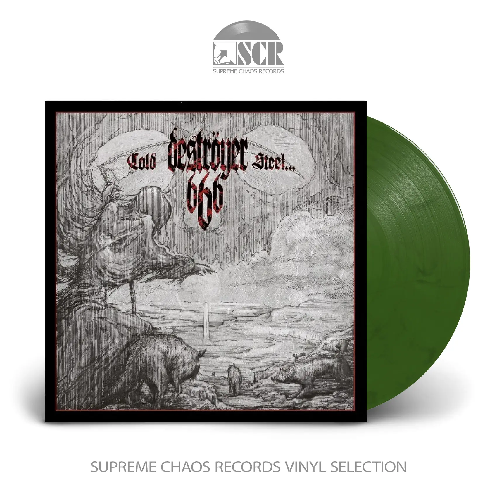 DESTRÖYER 666 - Cold Steel For An Iron Age · SILVER/GREEN LP DESTRÖYER 666 - Cold Steel For An Iron Age · SILVER/GREEN LP (Thrash Metal/Black Metal Vinyl)