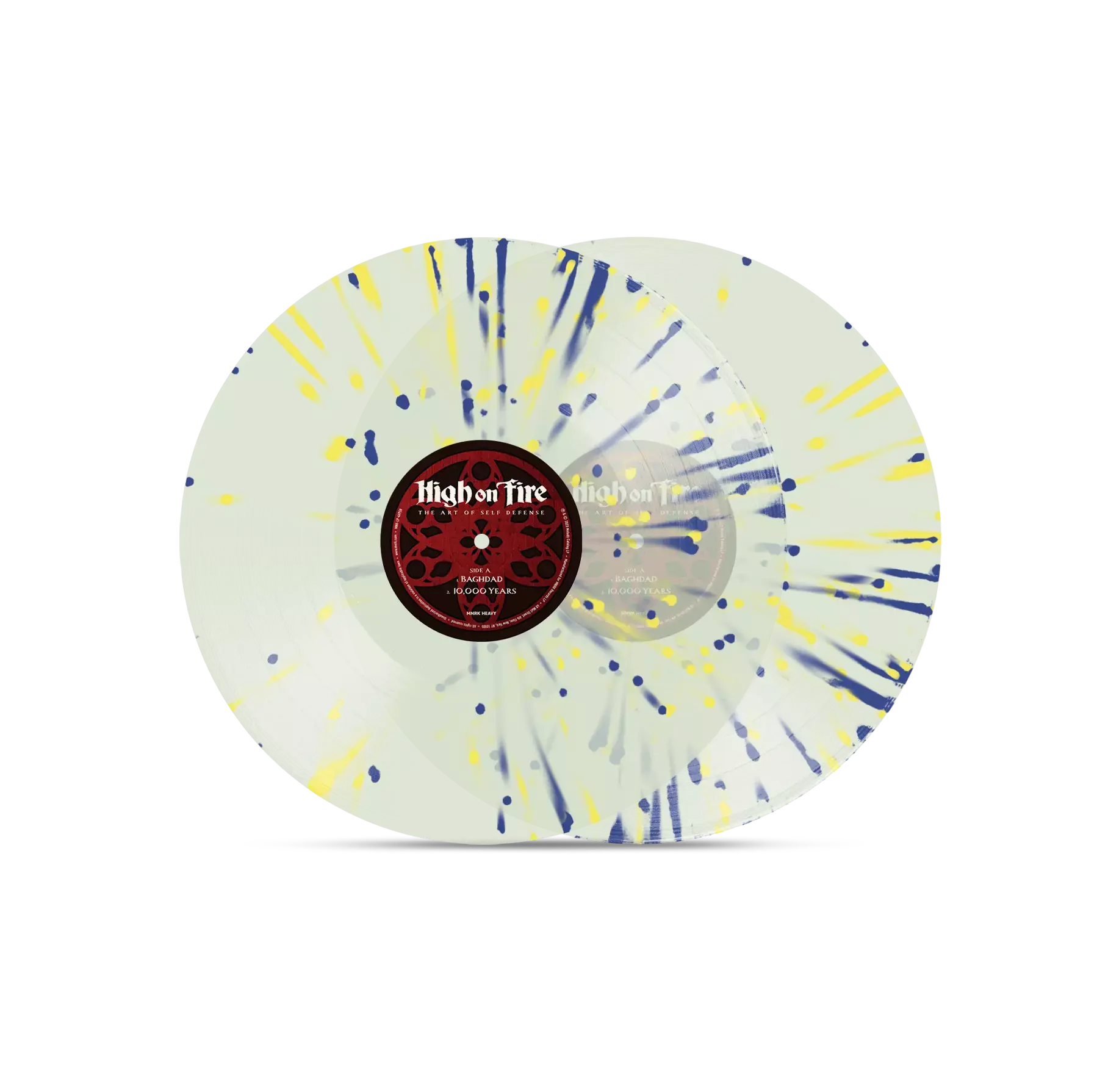 HIGH ON FIRE - The Art Of Self Defense · LEMON/COBALT SPLATTER DLP · Bild 1 HIGH ON FIRE - The Art Of Self Defense · LEMON/COBALT SPLATTER DLP (Stoner Metal Vinyl) · Bild 1