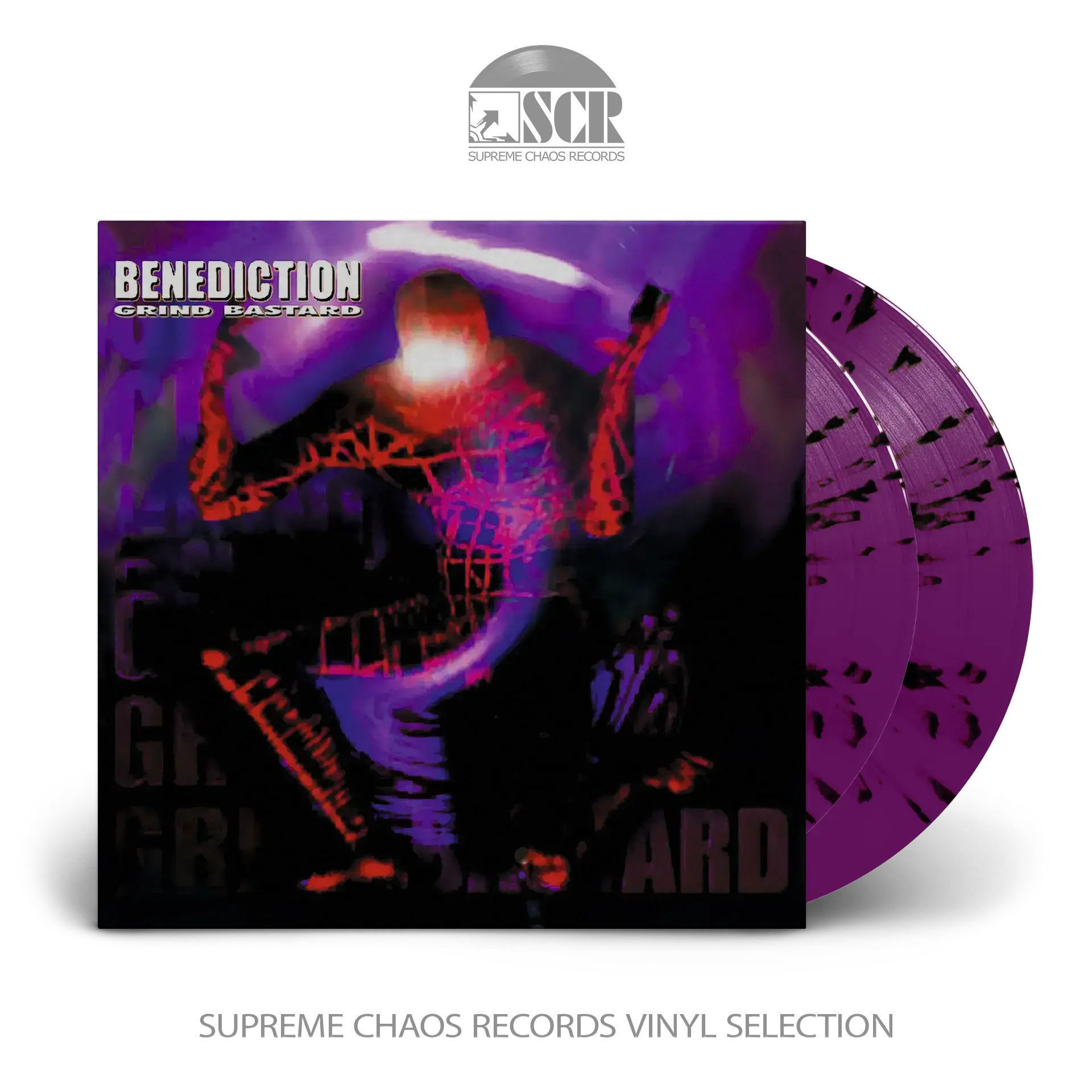BENEDICTION · Grind Bastard | PURPLE/BLACK 2LP BENEDICTION · Grind Bastard | PURPLE/BLACK 2LP (Death Metal Vinyl)