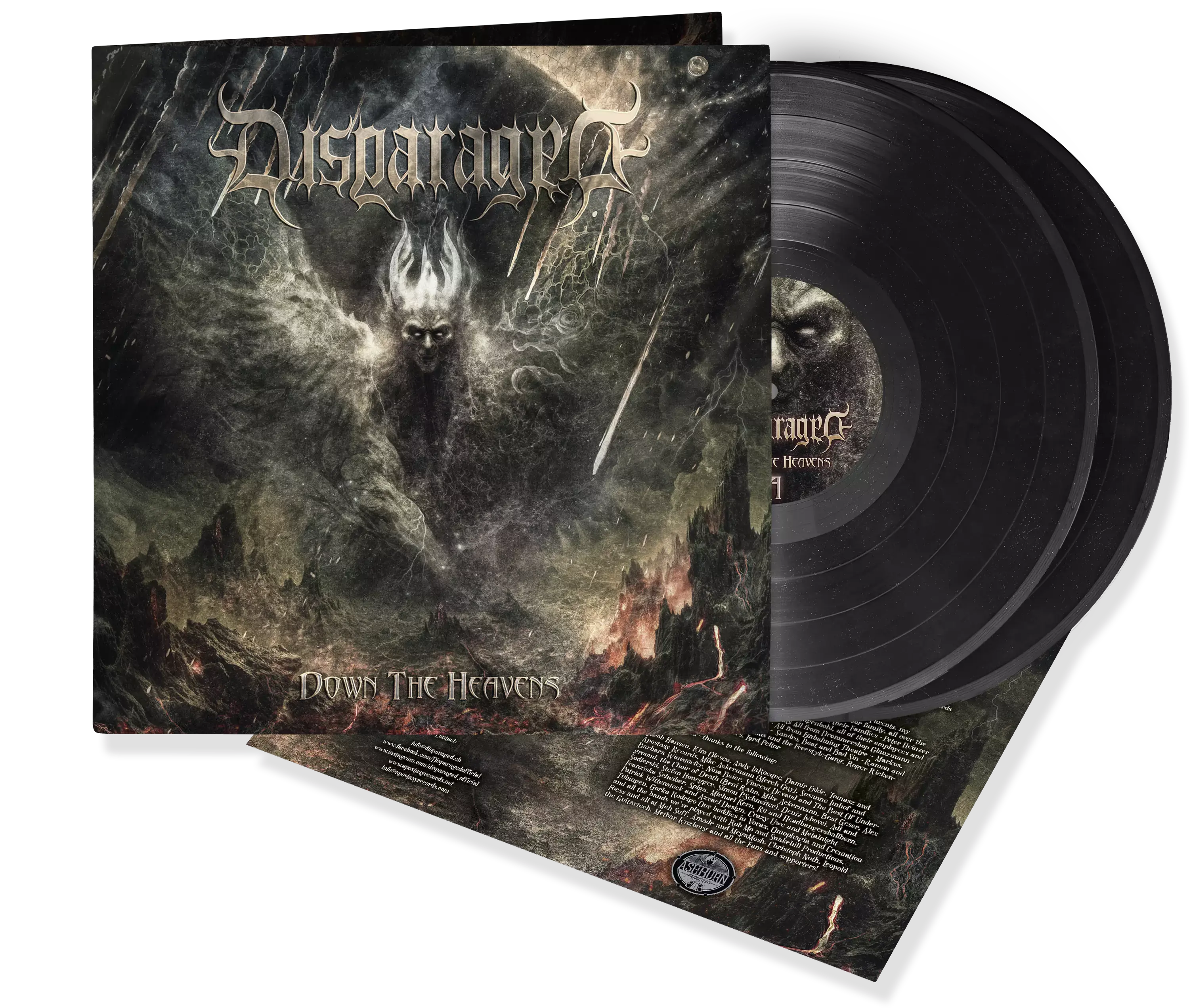 DISPARAGED · Down The Heavens | BLACK 2LP (Death Metal Vinyl)
