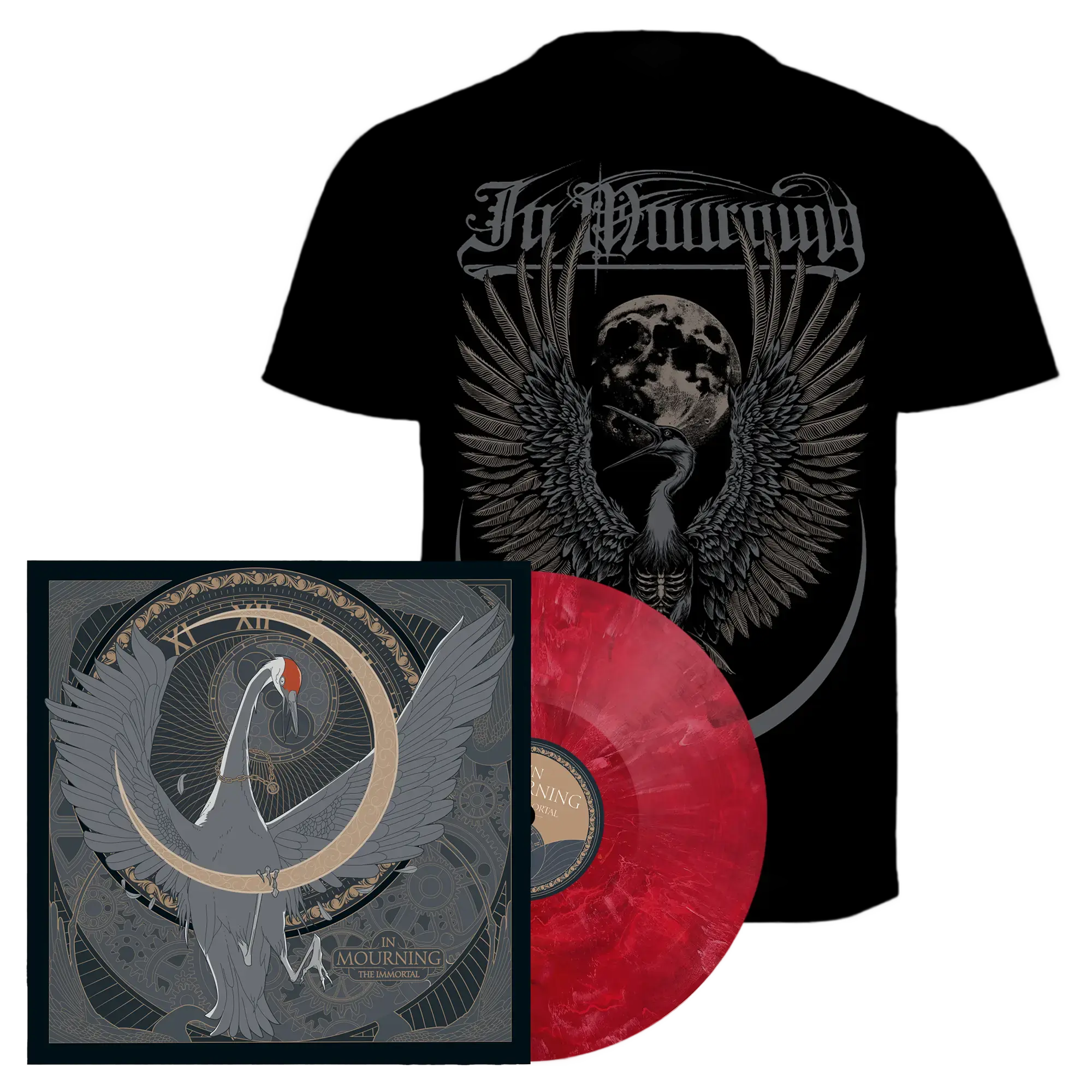 IN MOURNING - The Immortal Bundle · T-SHIRT + RED VINYL BUNDLE (Melodic Death Metal/Progressive Metal/Doom Metal Vinyl)