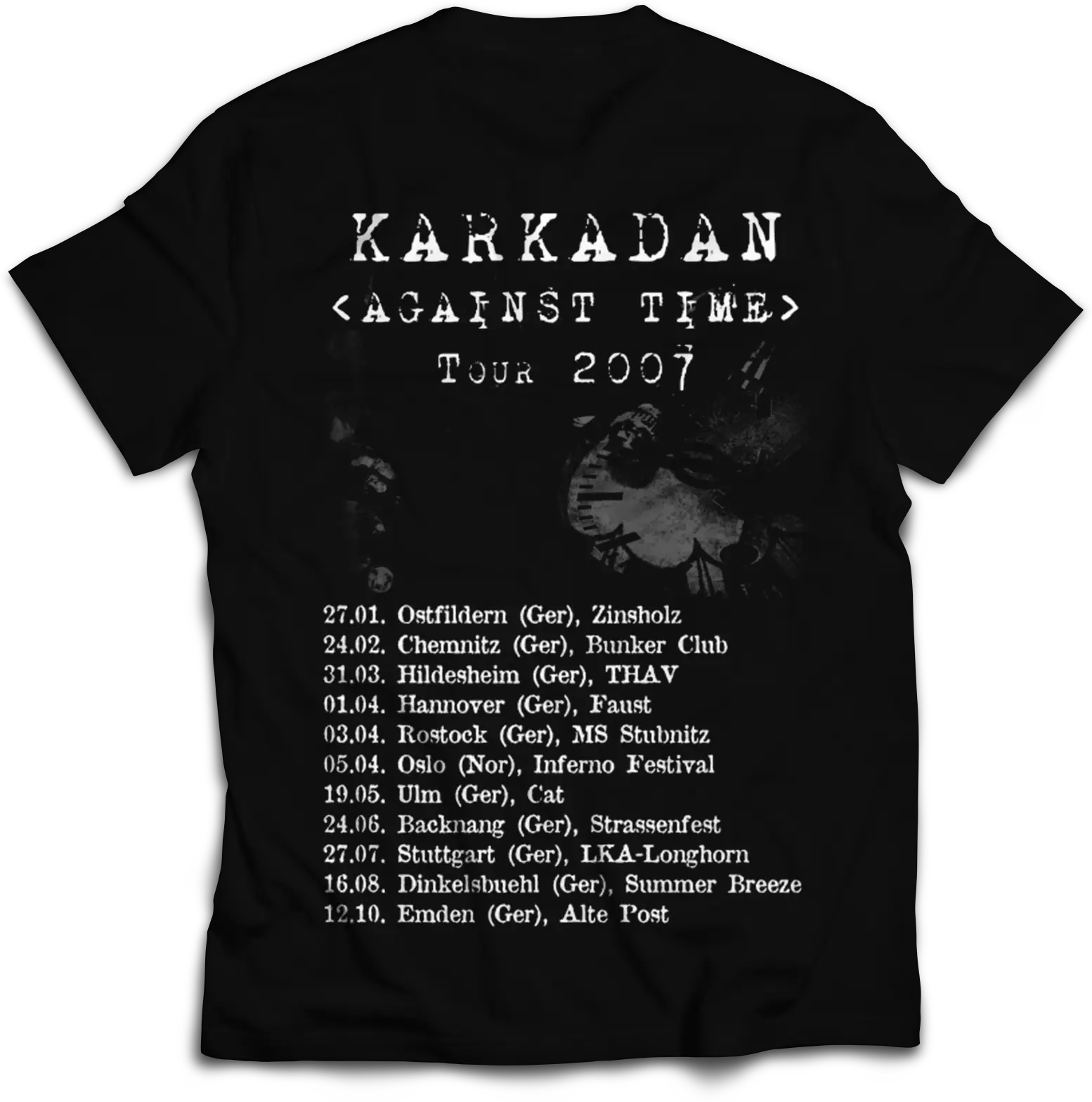 KARKADAN · Against Time Tour 2007 | T-SHIRT · Bild 1 KARKADAN · Against Time Tour 2007 | T-SHIRT (Death Metal/Progressive Metal/Black Metal/Heavy Me Clothes) · Bild 1