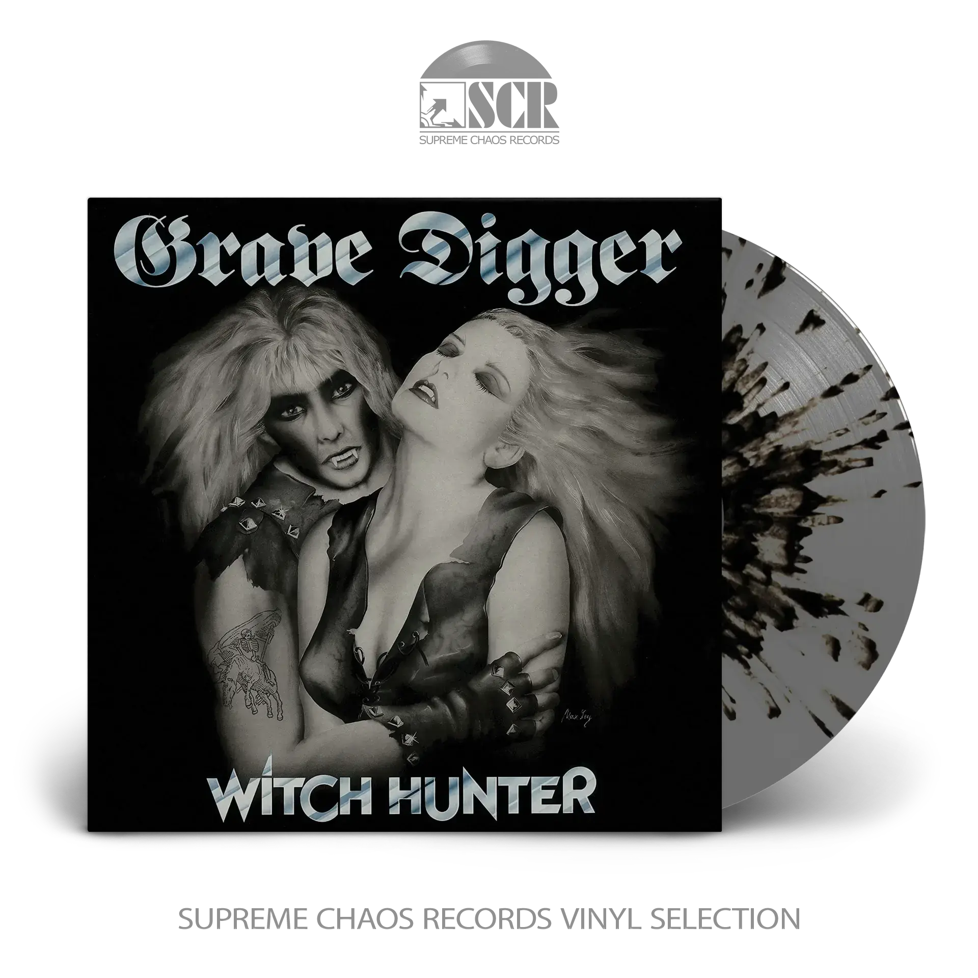 GRAVE DIGGER · Witch Hunter | GREY/BLACK SPLATTER LP GRAVE DIGGER · Witch Hunter | GREY/BLACK SPLATTER LP (Heavy Metal Vinyl)