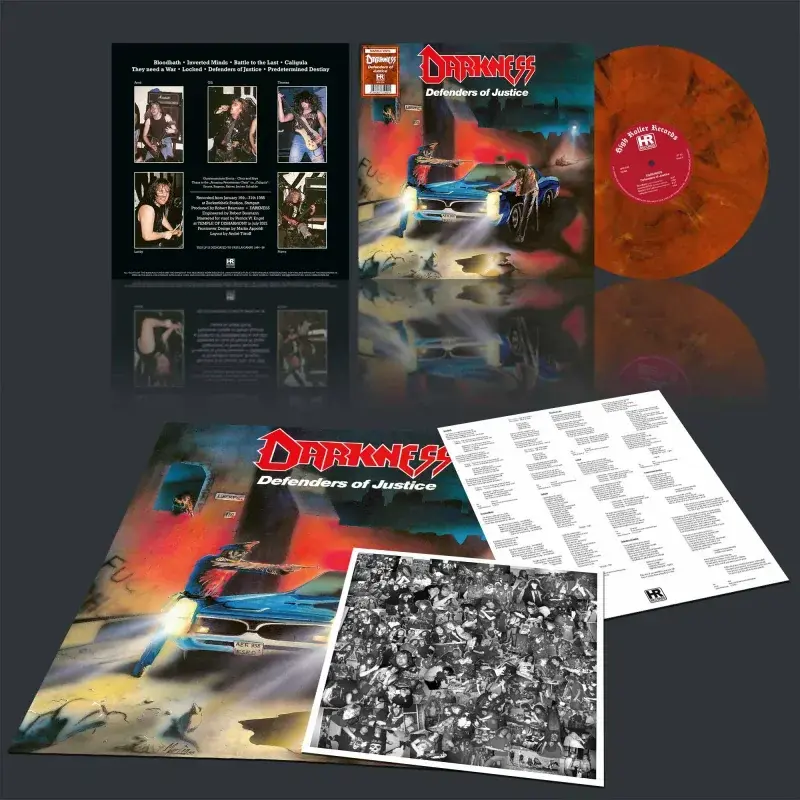 DARKNESS - Defenders of Justice · ORANGE/BLACK MARBLED LP · Bild 2 DARKNESS - Defenders of Justice · ORANGE/BLACK MARBLED LP (Heavy Metal/Speed Metal Vinyl) · Bild 2