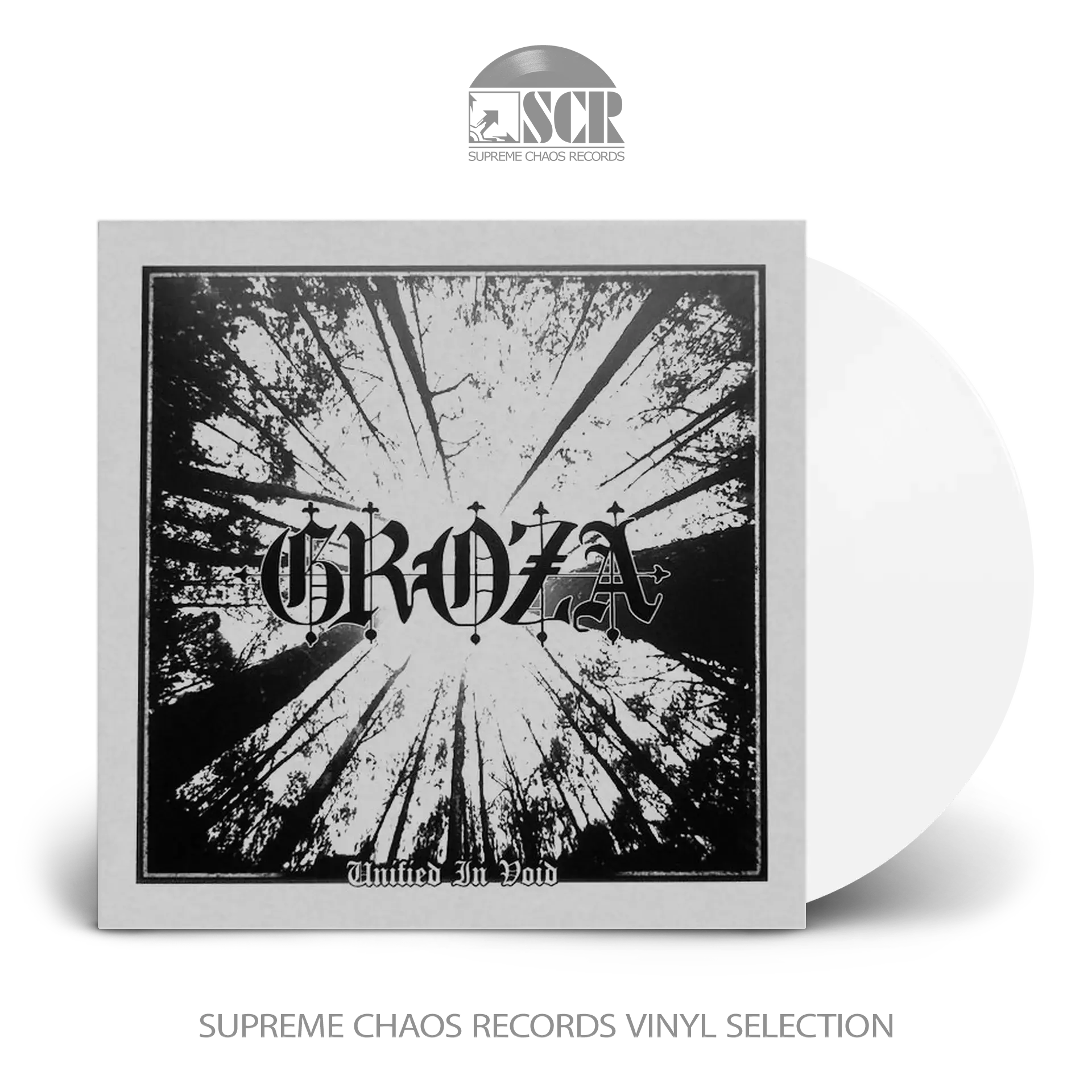 GROZA - Unified In Void · WHITE LP (Black Metal Vinyl)